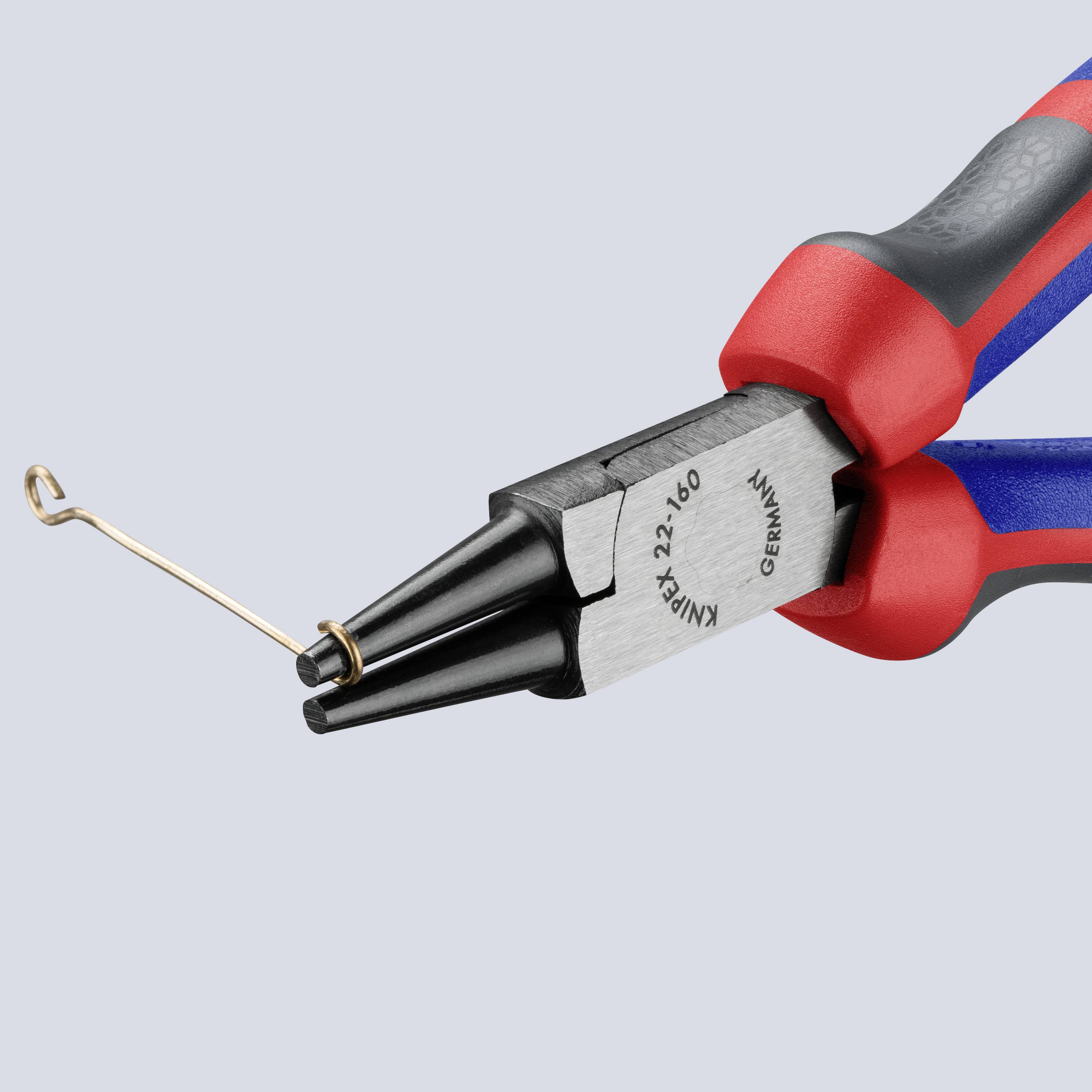 Knipex 22 02 160 Werkstatt Rundzange Gerade Chrom-Vanadium Elektrostahl 160mm