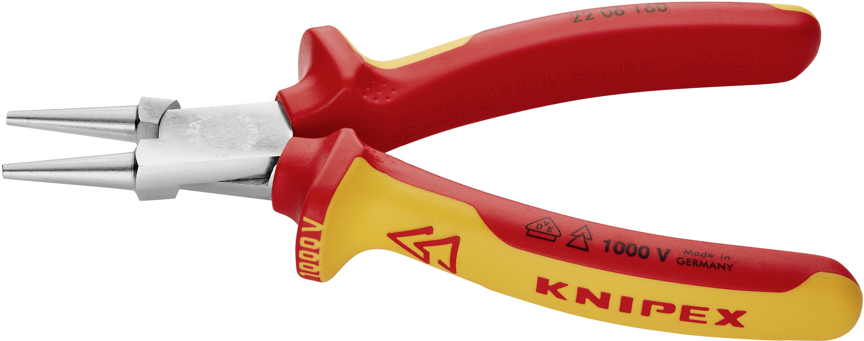 Knipex 22 06 160 VDE Rundzange Gerade Chrom-Vanadium Elektrostahl 160mm