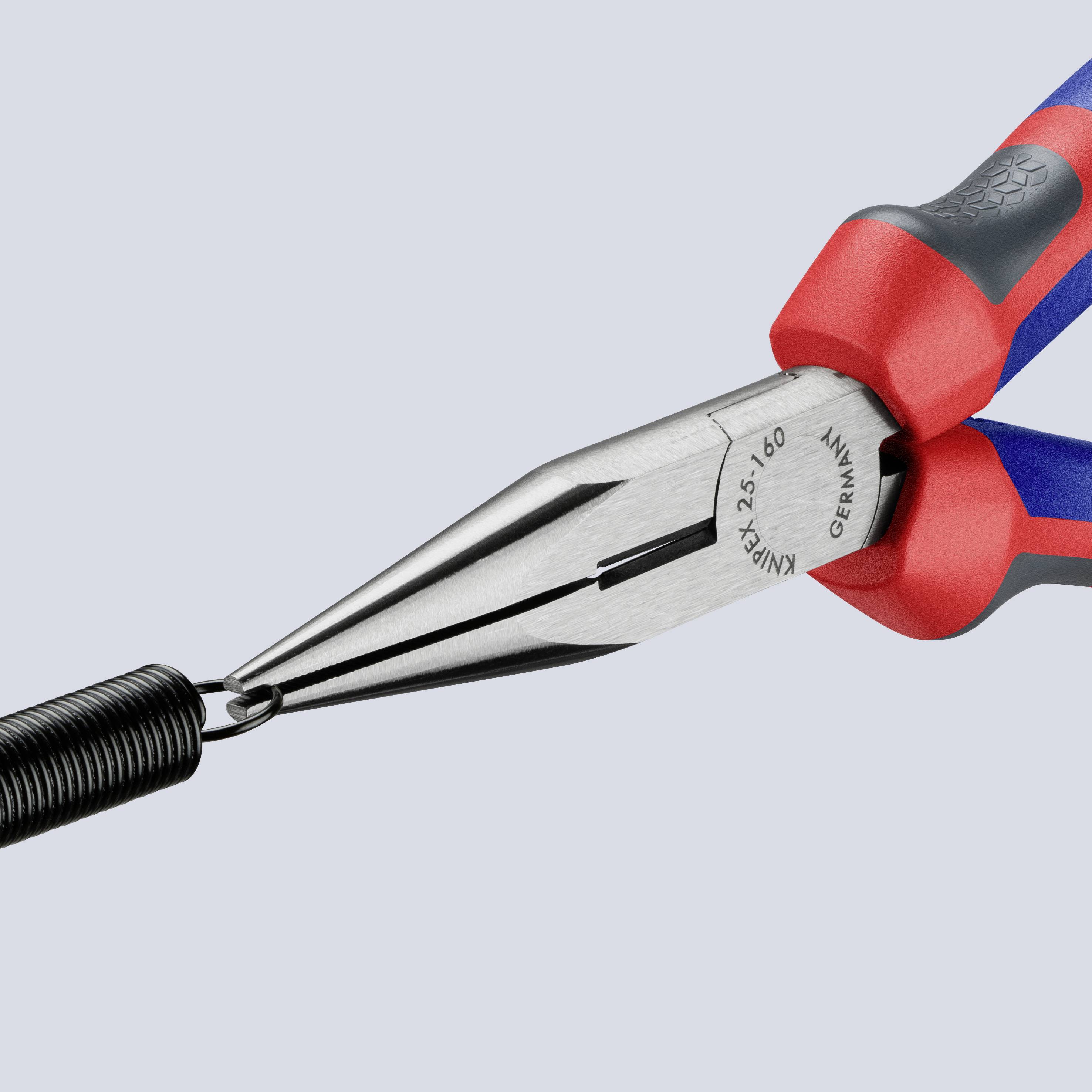 Knipex 25 02 160 Elektronik- u. Feinmechanik Flachrundzange Gerade Vanadium Elektrostahl 160 mm