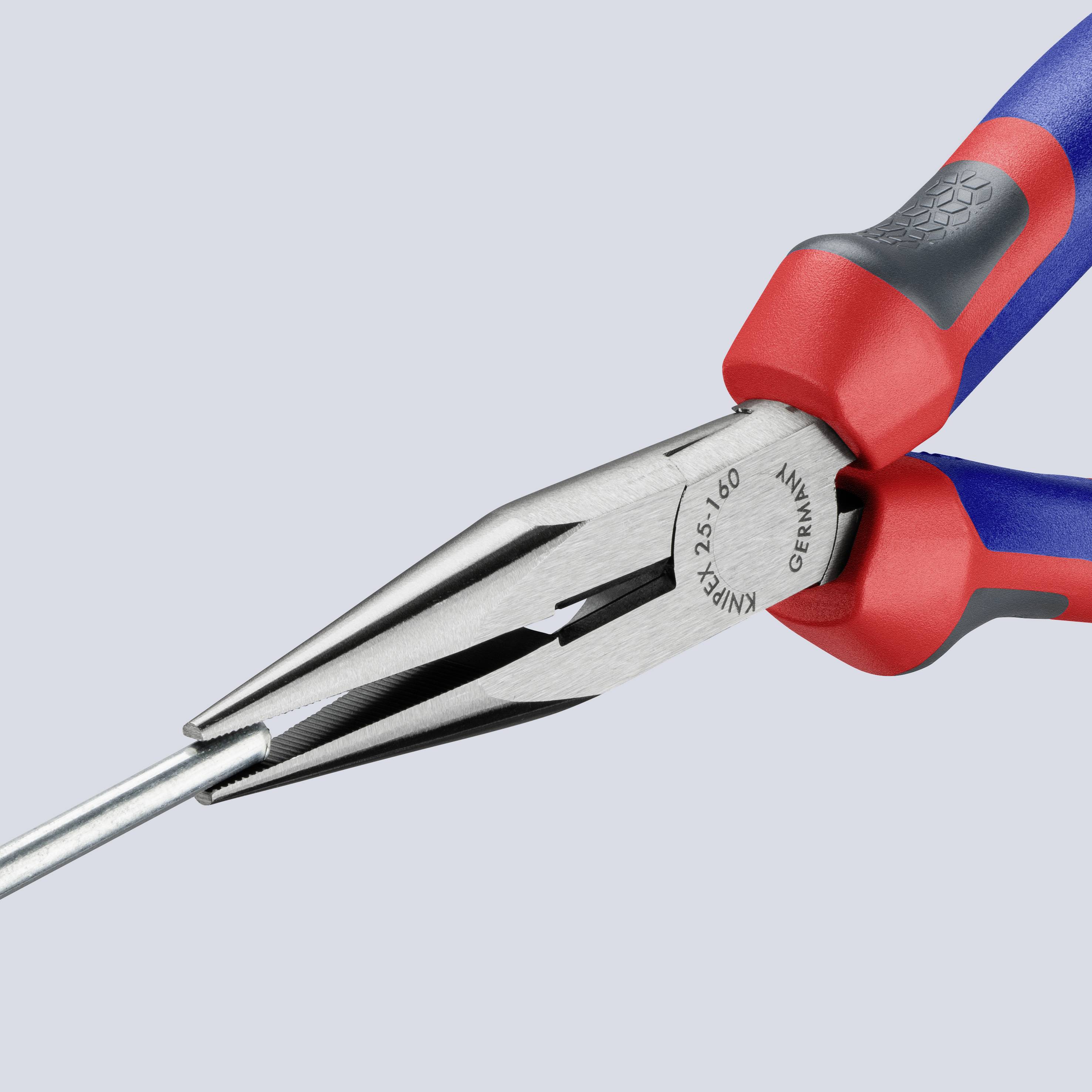 Knipex 25 02 160 Elektronik- u. Feinmechanik Flachrundzange Gerade Vanadium Elektrostahl 160 mm