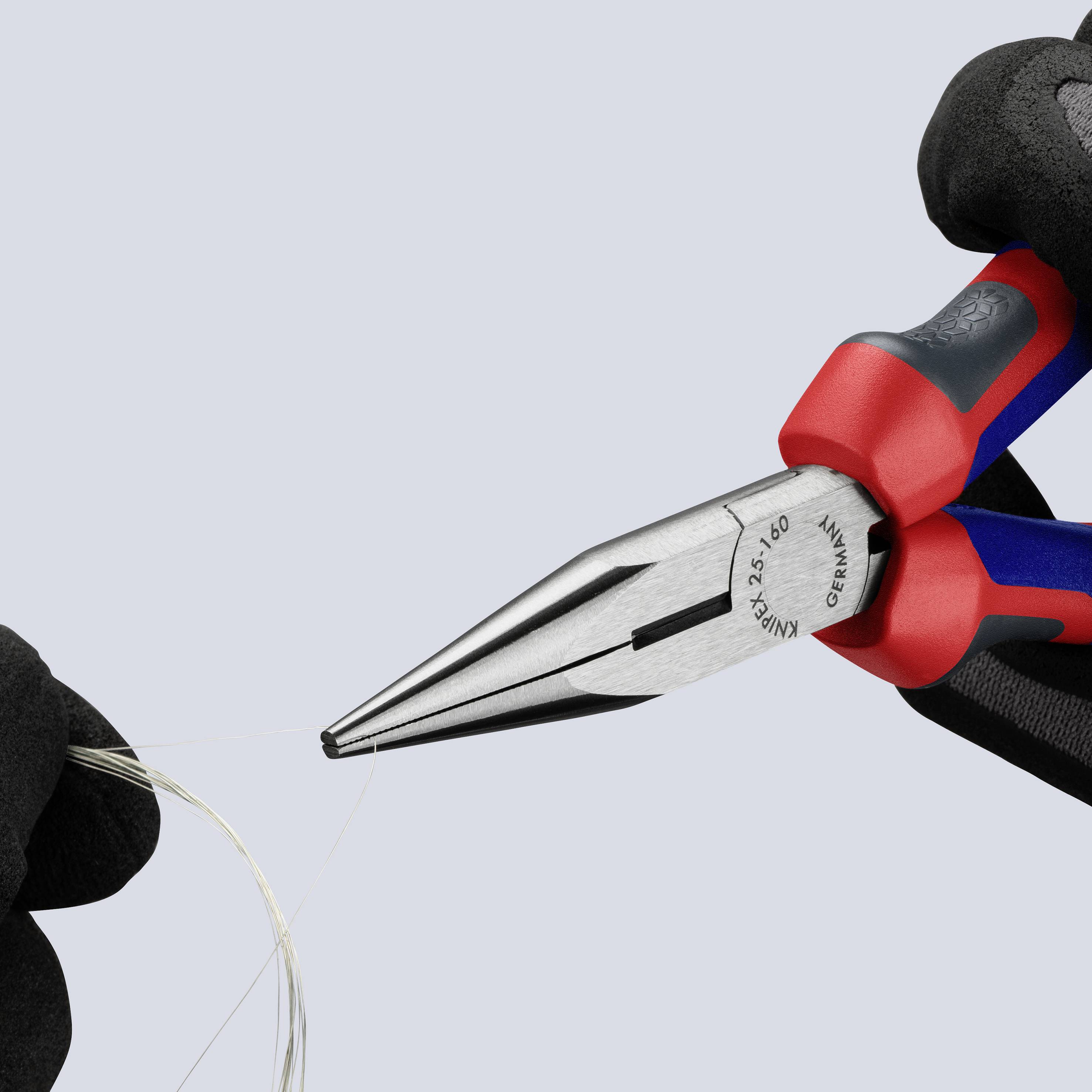 Knipex 25 02 160 Elektronik- u. Feinmechanik Flachrundzange Gerade Vanadium Elektrostahl 160mm