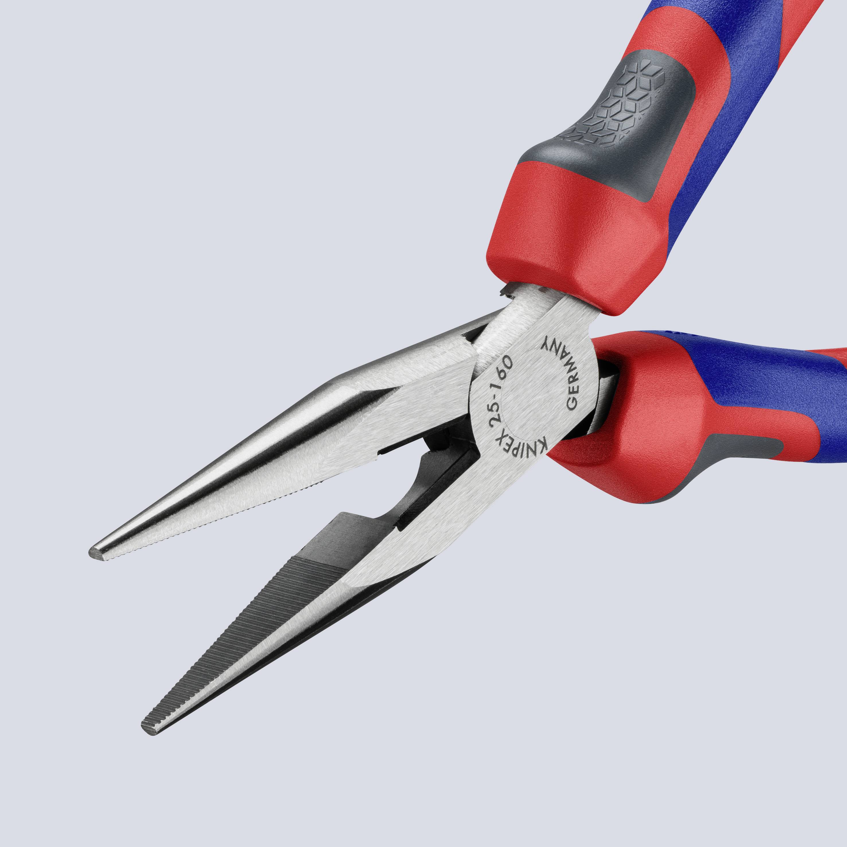 Knipex 25 02 160 Elektronik- u. Feinmechanik Flachrundzange Gerade Vanadium Elektrostahl 160mm