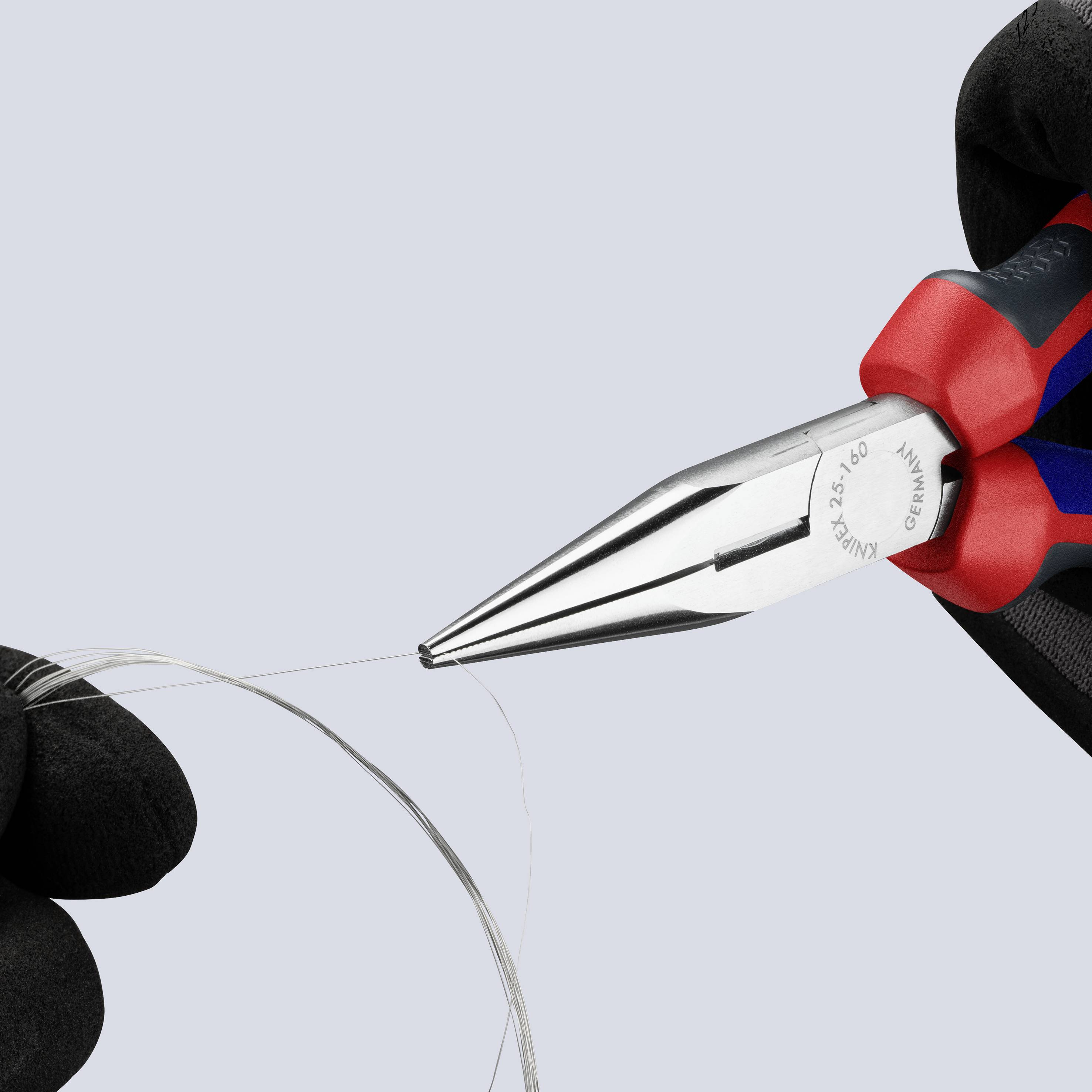 Knipex 25 05 160 Elektronik- u. Feinmechanik Flachrundzange Gerade Vanadium Elektrostahl 160mm