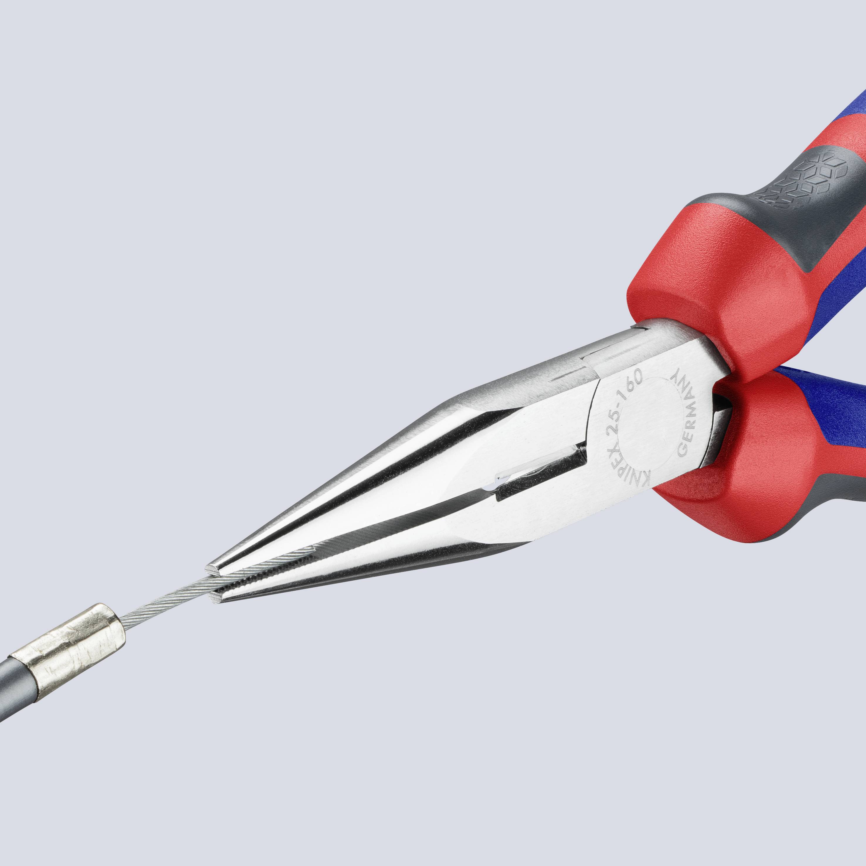 Knipex 25 05 160 Elektronik- u. Feinmechanik Flachrundzange Gerade Vanadium Elektrostahl 160mm