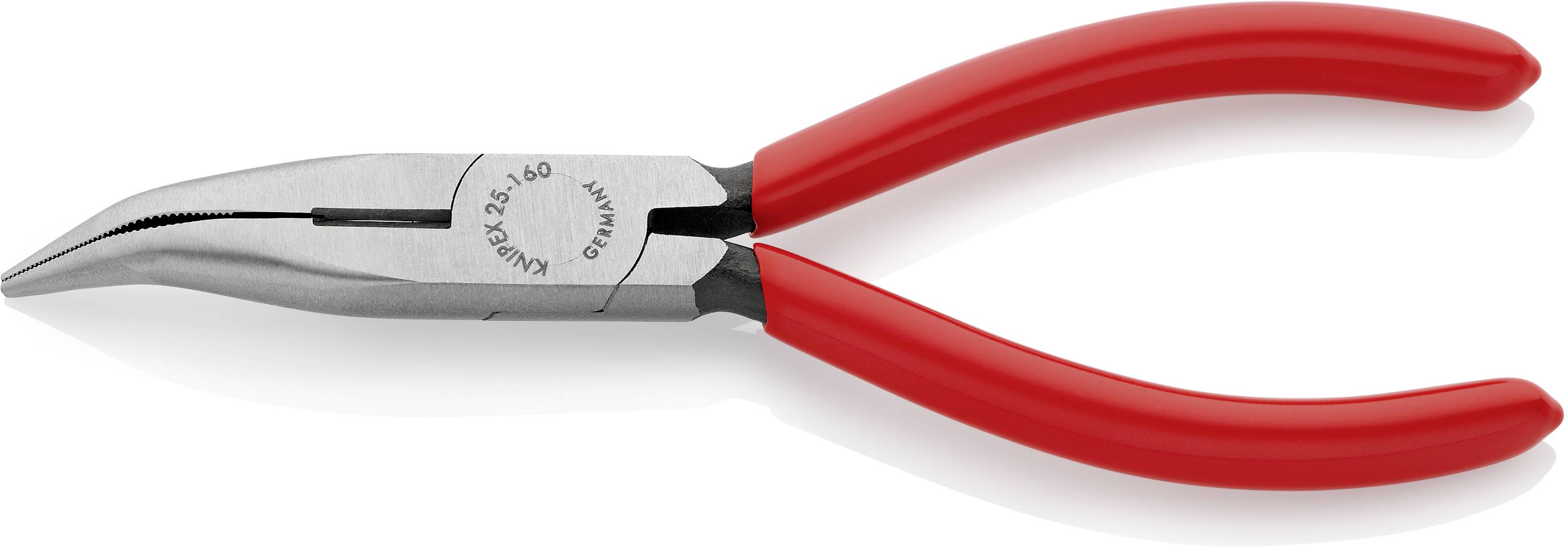 Knipex 25 21 160 Elektronik- u. Feinmechanik Flachrundzange 40° gebogen Vanadium Elektrostahl 160mm