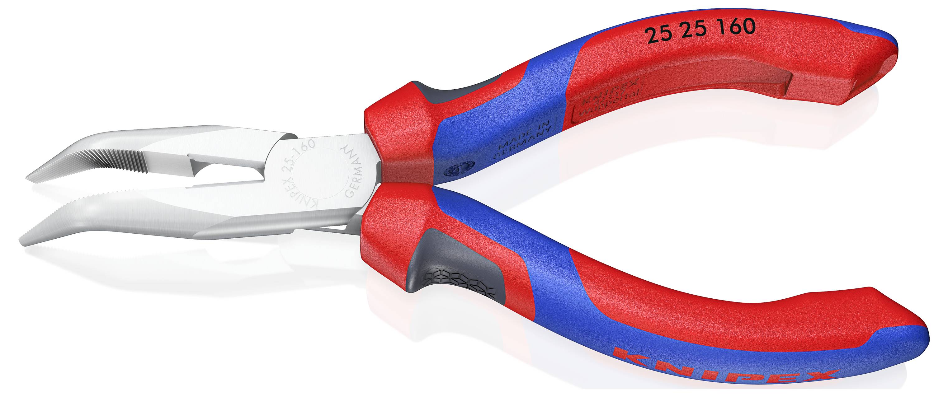 Knipex 25 25 160 Elektronik- u. Feinmechanik Flachrundzange 40° gebogen Chrom-Vanadium Stahl 160 mm