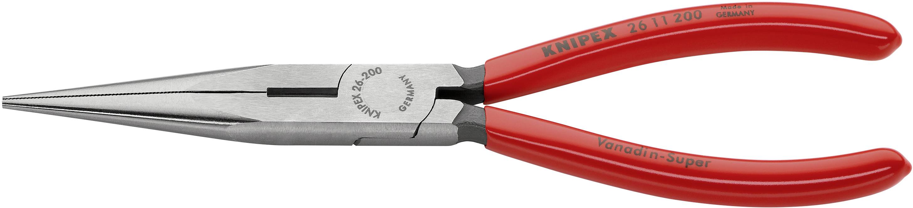 Knipex 26 11 200 Elektronik- u. Feinmechanik Flachrundzange Gerade Vanadium Elektrostahl 200 mm