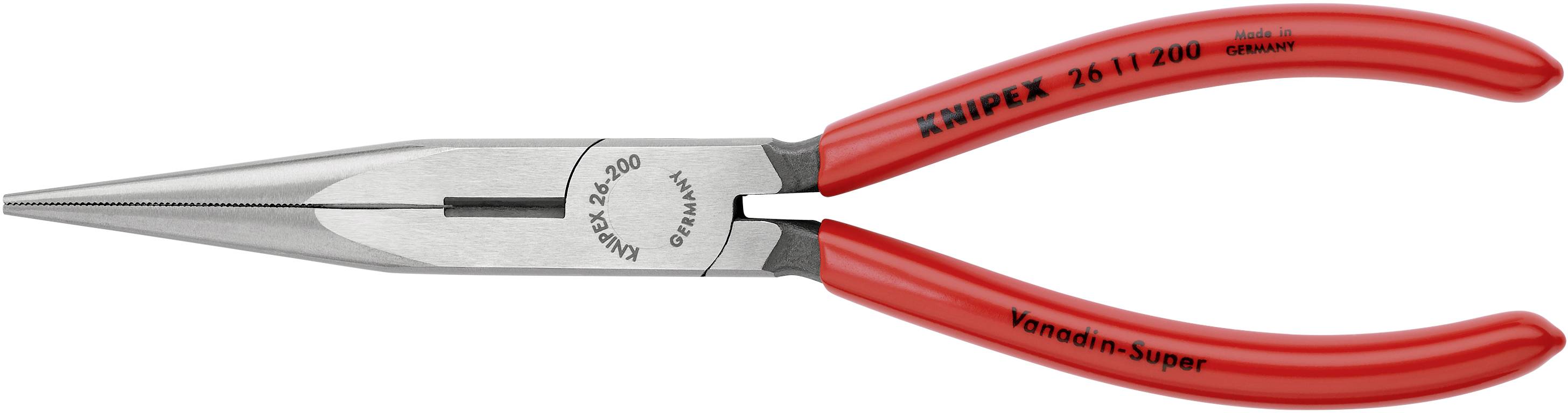 Knipex 26 11 200 Elektronik- u. Feinmechanik Flachrundzange Gerade Vanadium Elektrostahl 200 mm