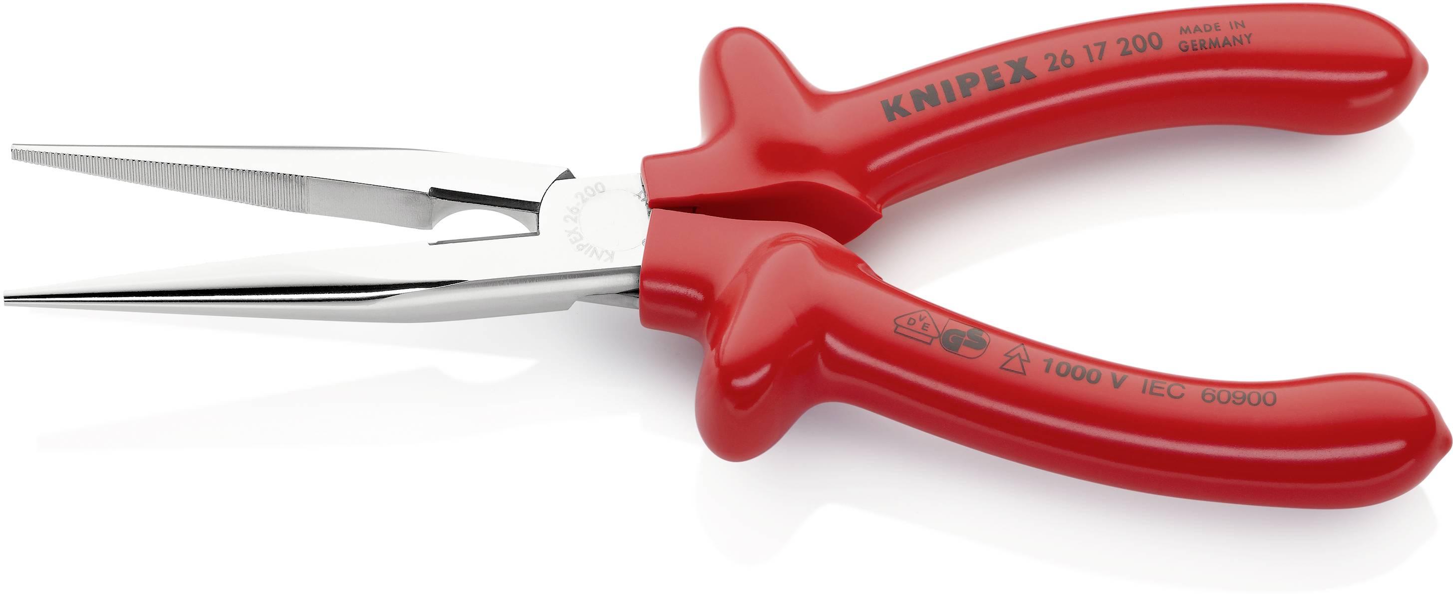 Knipex 26 17 200 VDE Flachrundzange Gerade Vanadium Elektrostahl 200 mm