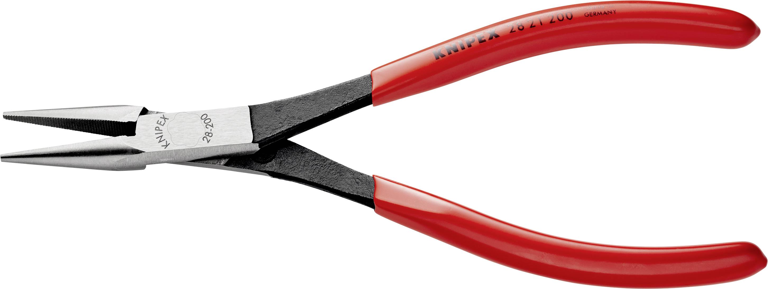 Knipex 28 21 200 Elektronik- u. Feinmechanik Flachrundzange Gerade Werkzeugstahl 200 mm