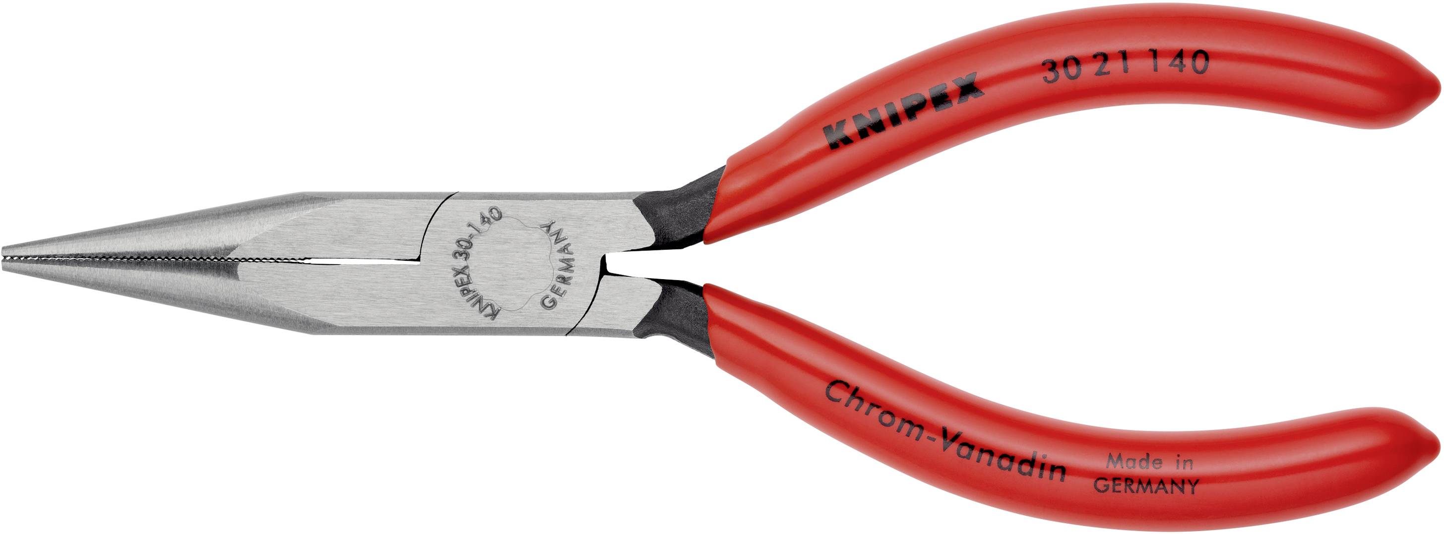 Knipex 30 21 140 Elektronik- u. Feinmechanik Flachrundzange Gerade Chrom-Vanadium Elektrostahl 140 mm