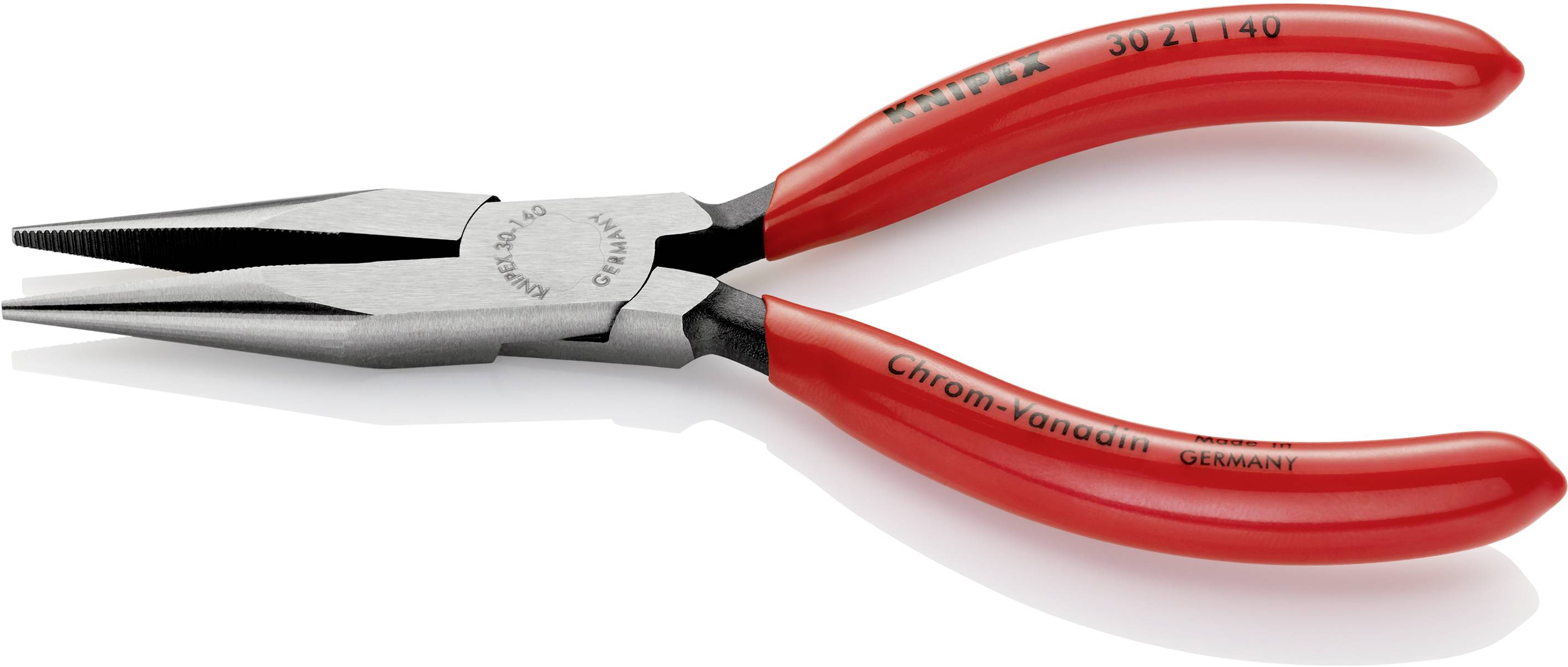 Knipex 30 21 140 Elektronik- u. Feinmechanik Flachrundzange Gerade Chrom-Vanadium Elektrostahl 140mm