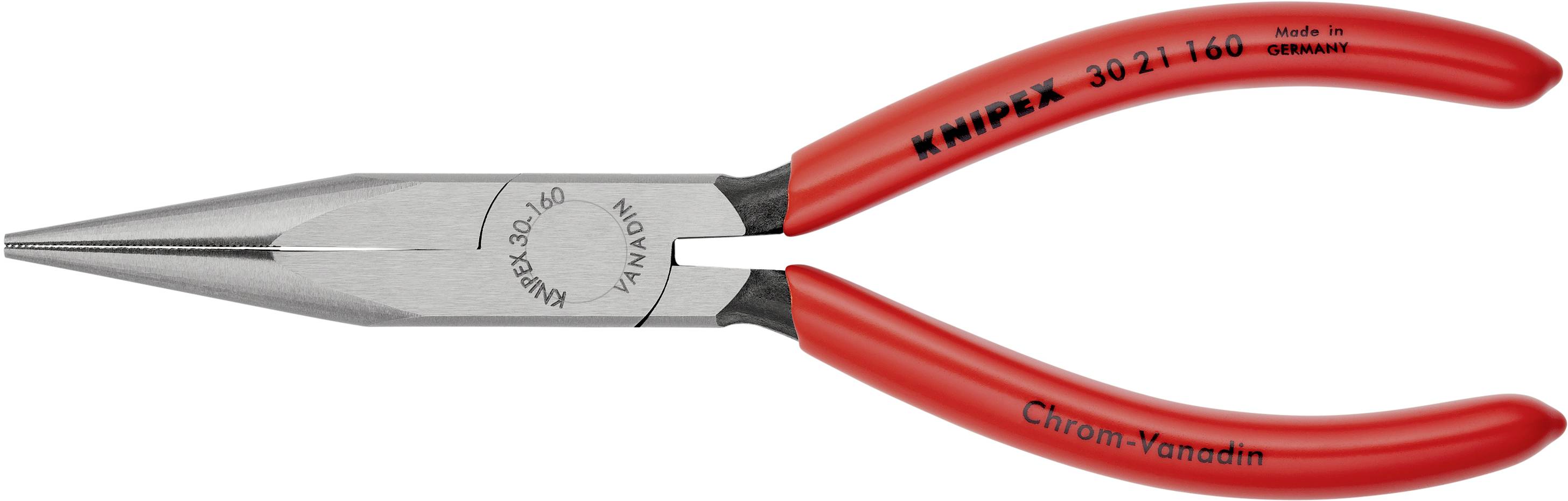 Knipex 30 21 160 Elektronik- u. Feinmechanik Flachrundzange Gerade Chrom-Vanadium Elektrostahl 160mm