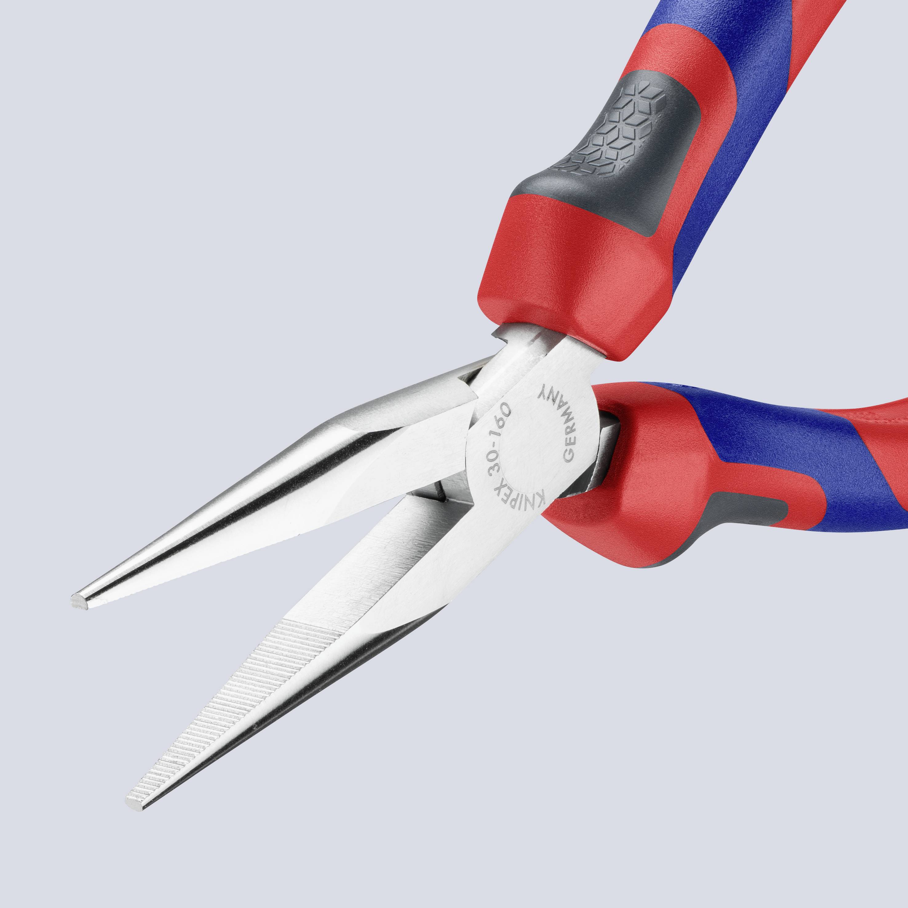 Knipex 30 25 160 Elektronik- u. Feinmechanik Flachrundzange Gerade Chrom-Vanadium Elektrostahl 160 mm