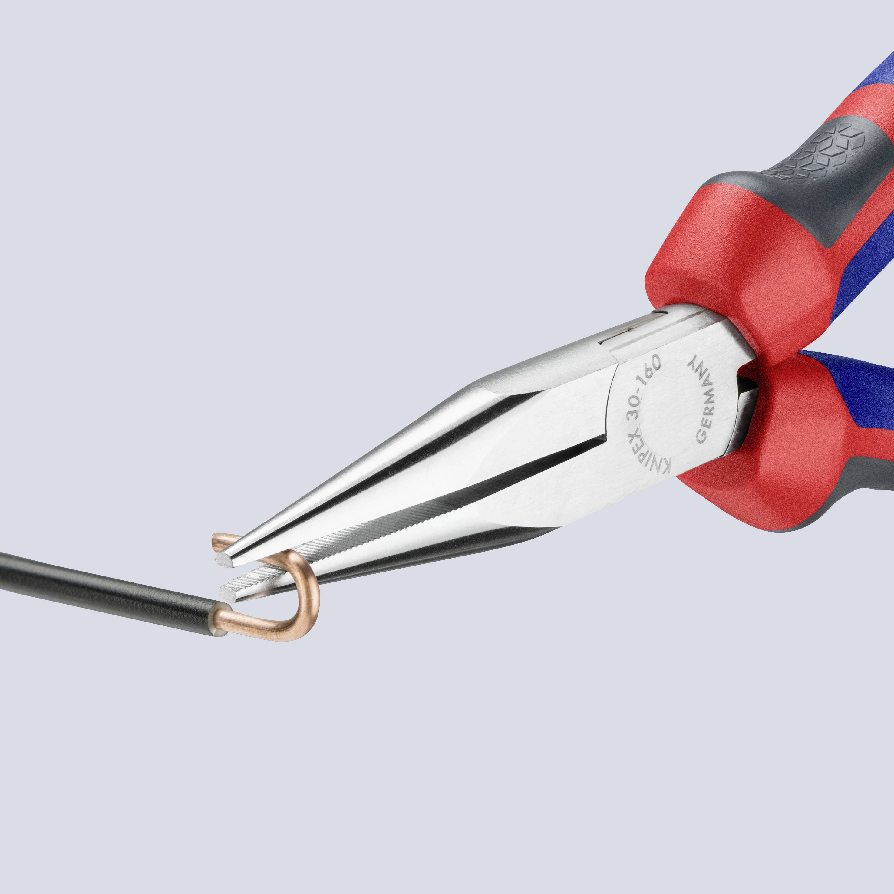 Knipex 30 25 160 Elektronik- u. Feinmechanik Flachrundzange Gerade Chrom-Vanadium Elektrostahl 160mm