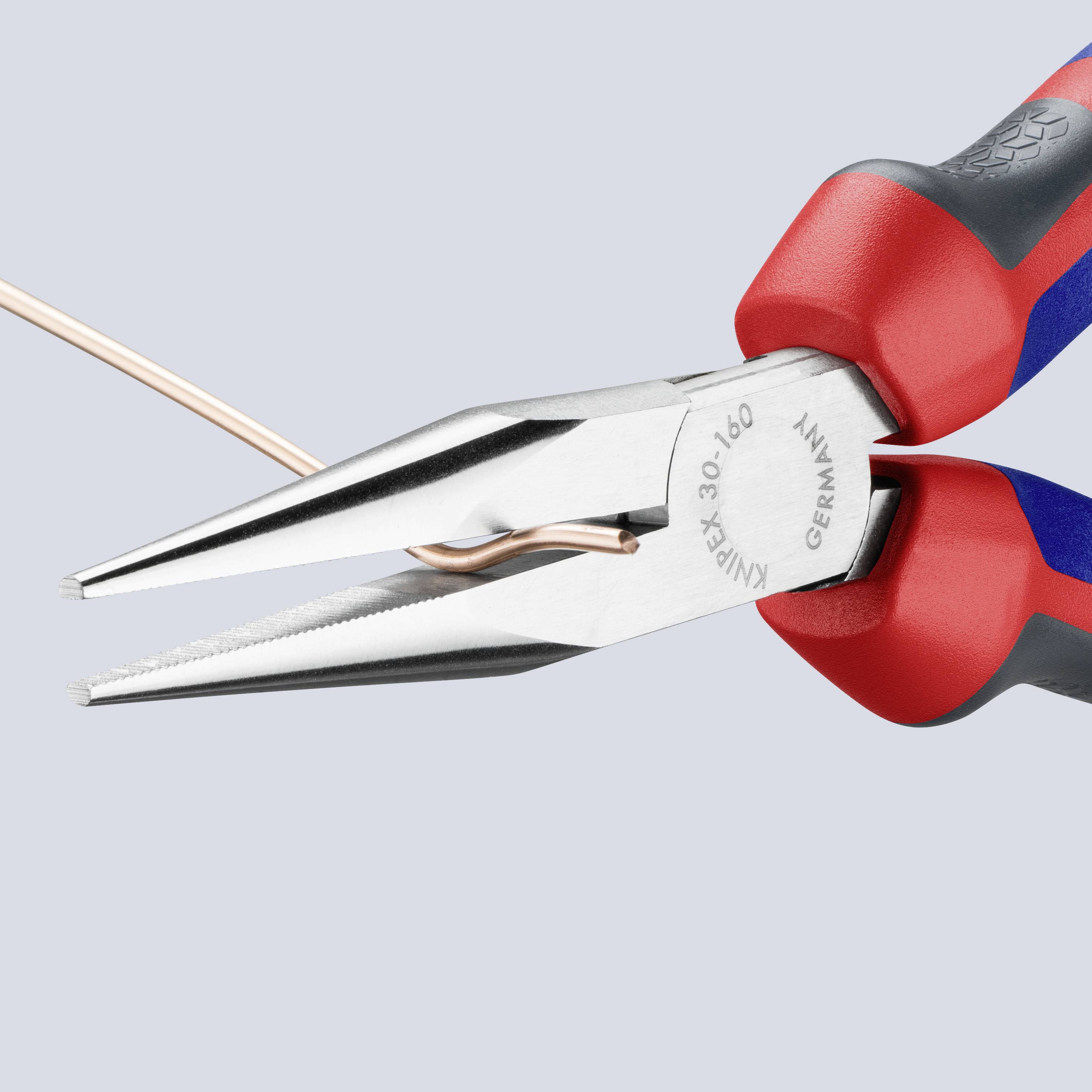 Knipex 30 25 160 Elektronik- u. Feinmechanik Flachrundzange Gerade Chrom-Vanadium Elektrostahl 160mm