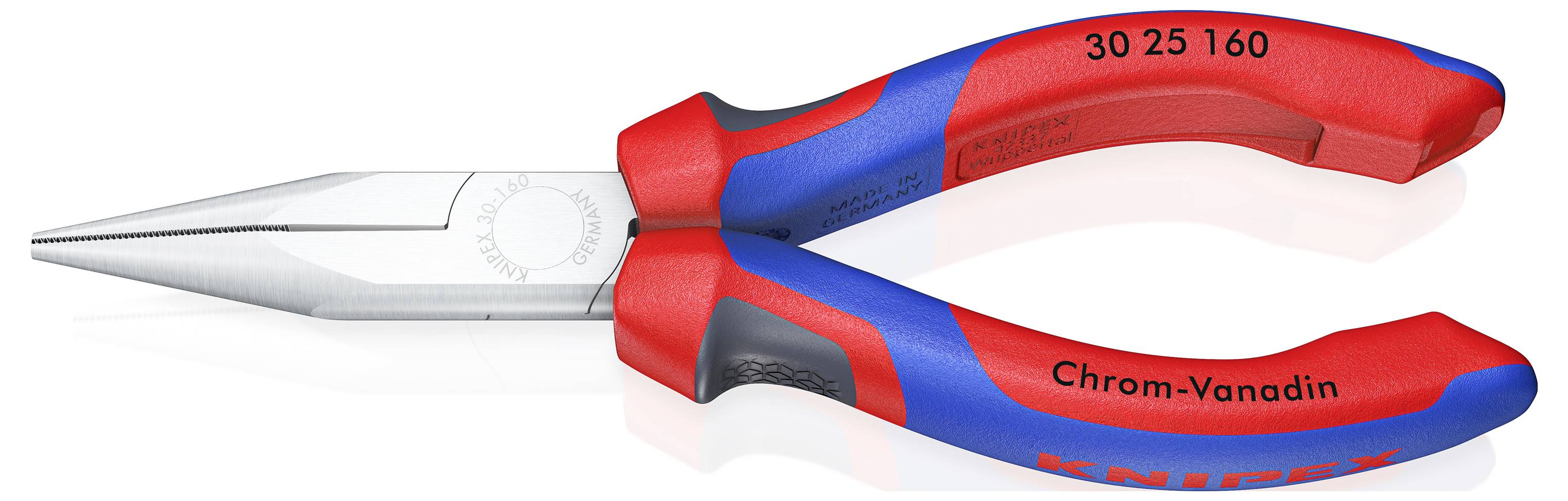 Knipex 30 25 160 Elektronik- u. Feinmechanik Flachrundzange Gerade Chrom-Vanadium Elektrostahl 160 mm
