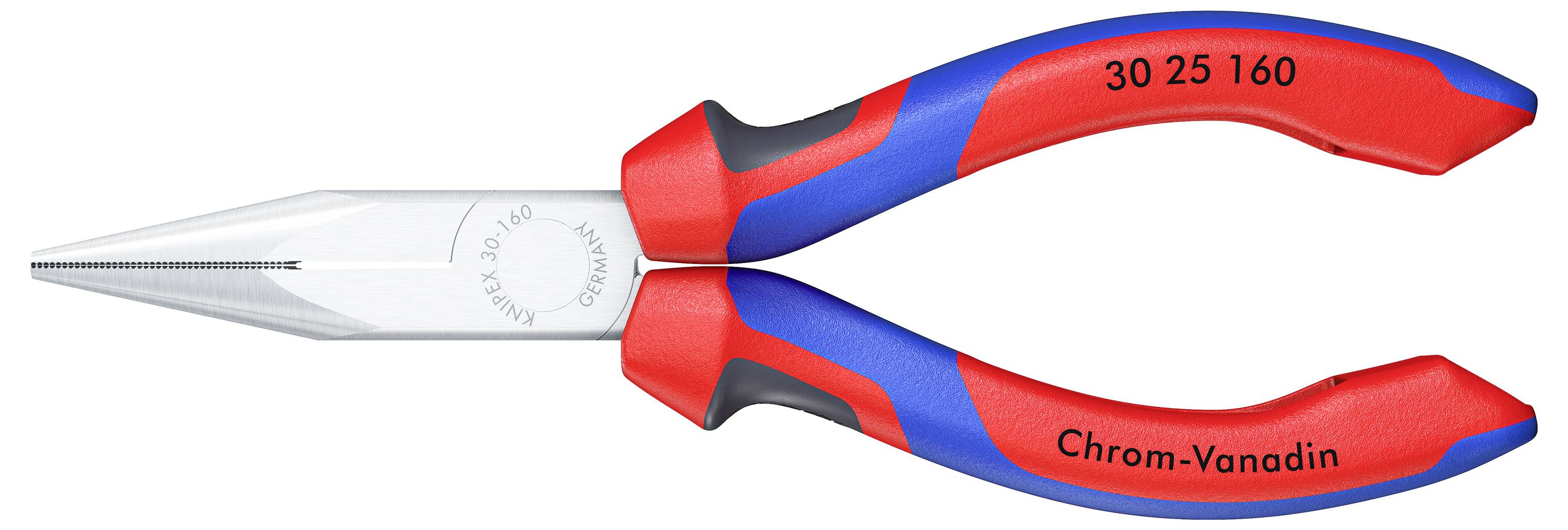 Knipex 30 25 160 Elektronik- u. Feinmechanik Flachrundzange Gerade Chrom-Vanadium Elektrostahl 160mm