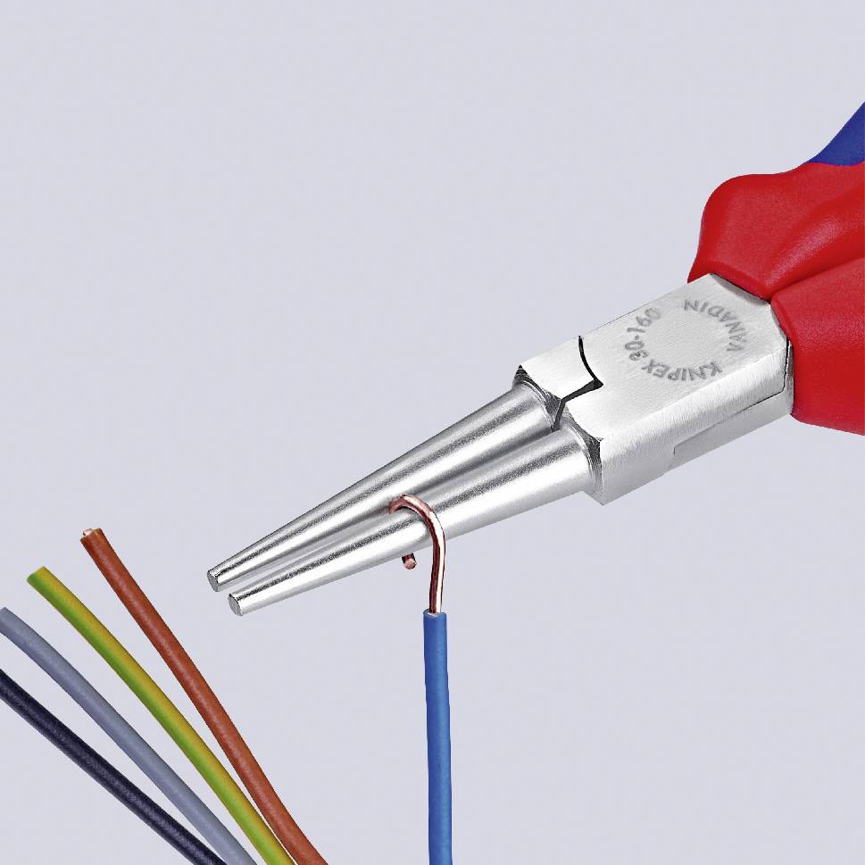 Knipex 30 35 160 Werkstatt Rundzange Gerade Chrom-Vanadium Elektrostahl 160 mm