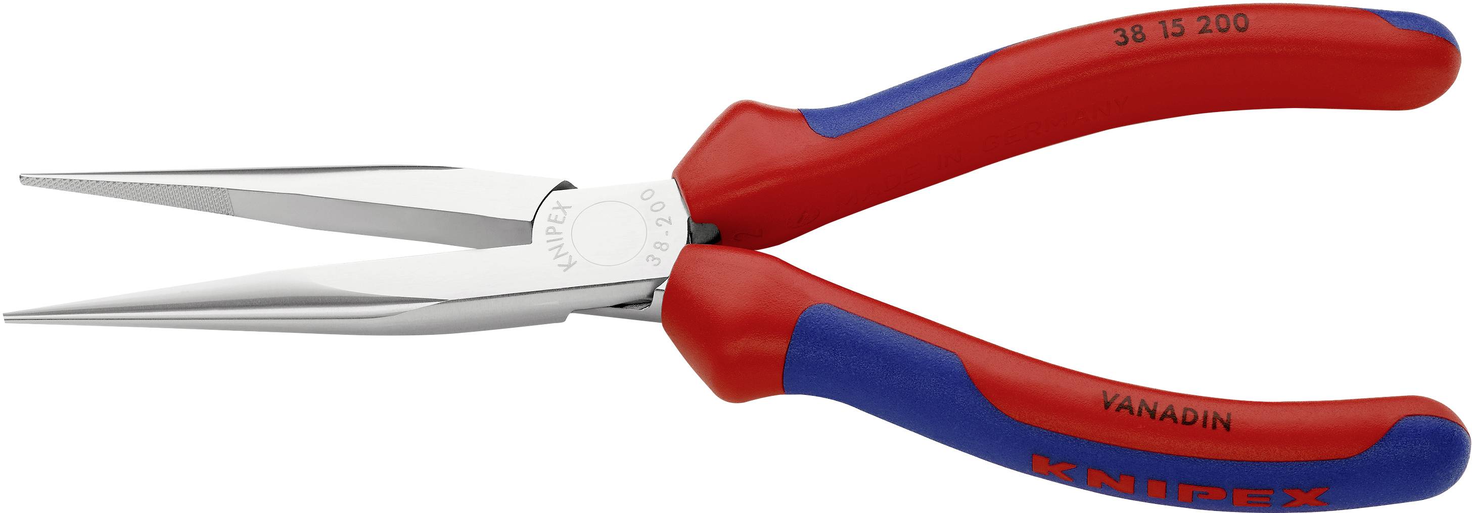 Knipex 38 15 200 Elektronik- u. Feinmechanik Flachrundzange Gerade Vanadium Elektrostahl 200mm