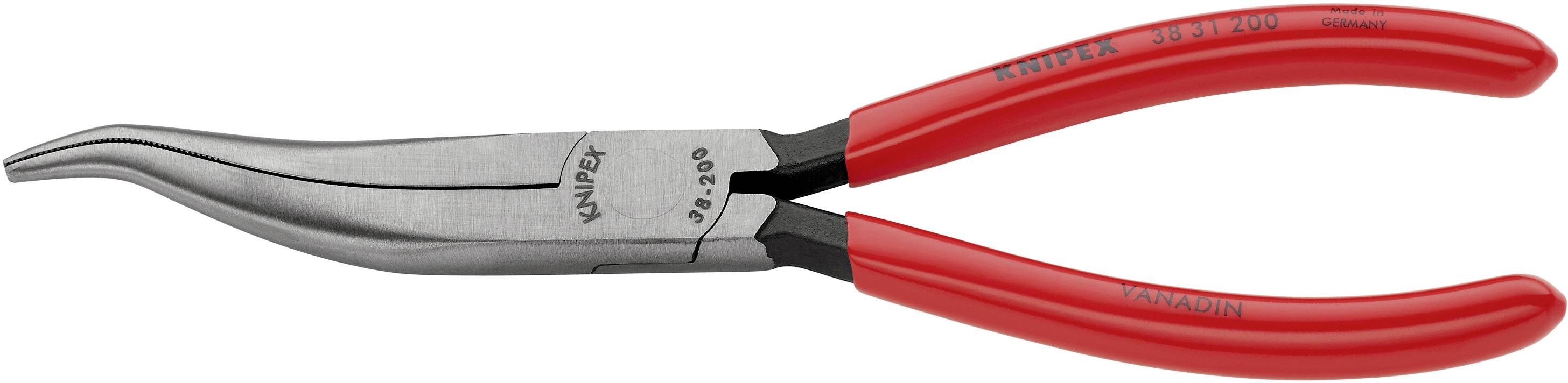 Knipex 38 31 200 Elektronik- u. Feinmechanik Flachrundzange Gerade Vanadium Elektrostahl 200 mm