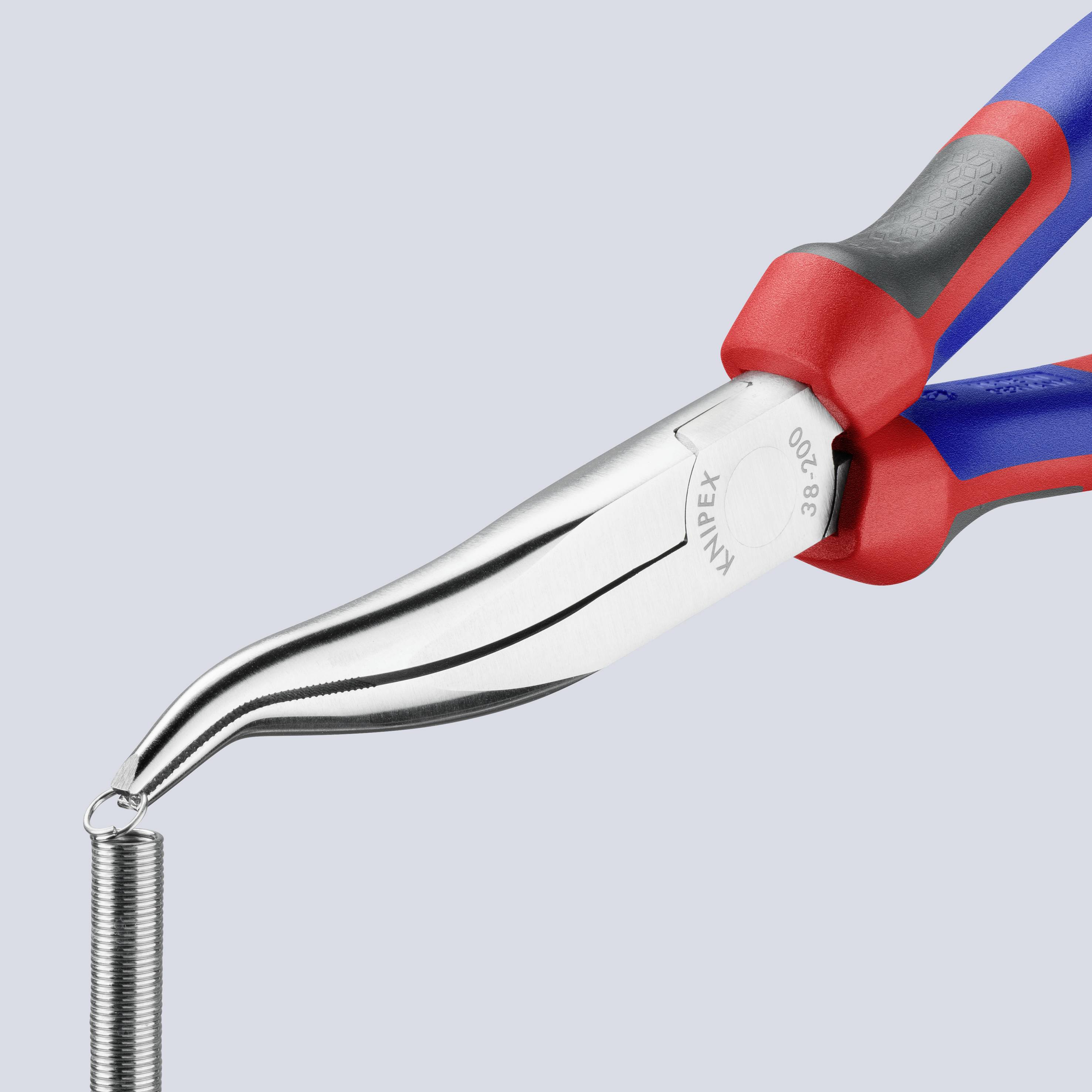 Knipex 38 35 200 Elektronik- u. Feinmechanik Flachrundzange Gerade Vanadium Elektrostahl 200 mm