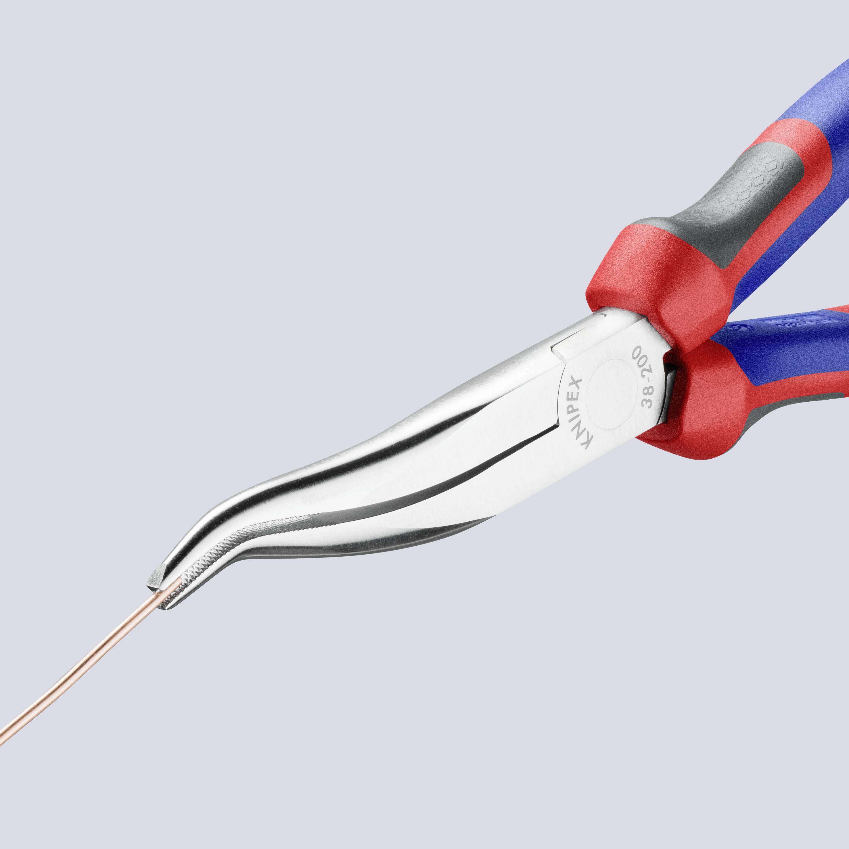 Knipex 38 35 200 Elektronik- u. Feinmechanik Flachrundzange Gerade Vanadium Elektrostahl 200 mm