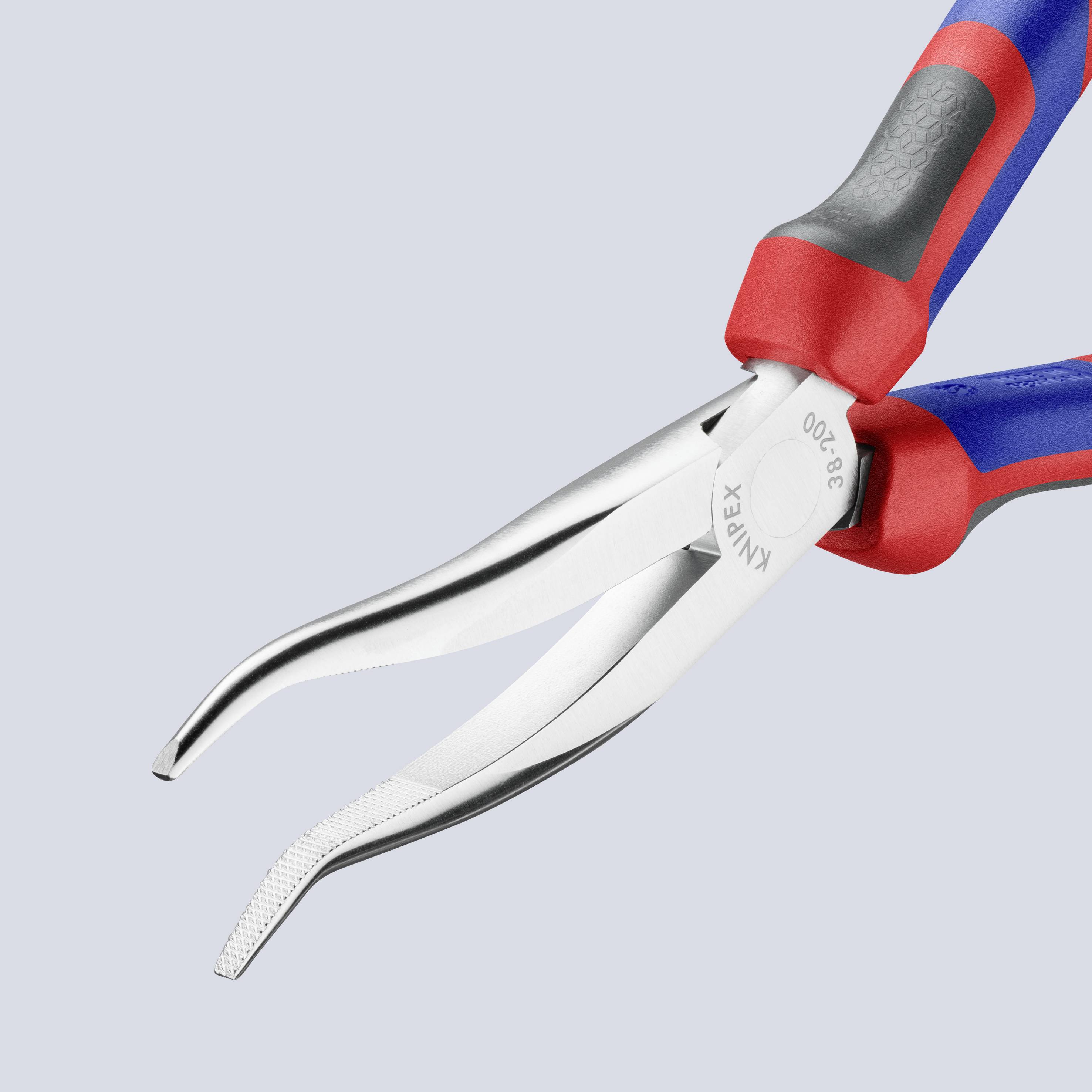 Knipex 38 35 200 Elektronik- u. Feinmechanik Flachrundzange Gerade Vanadium Elektrostahl 200 mm