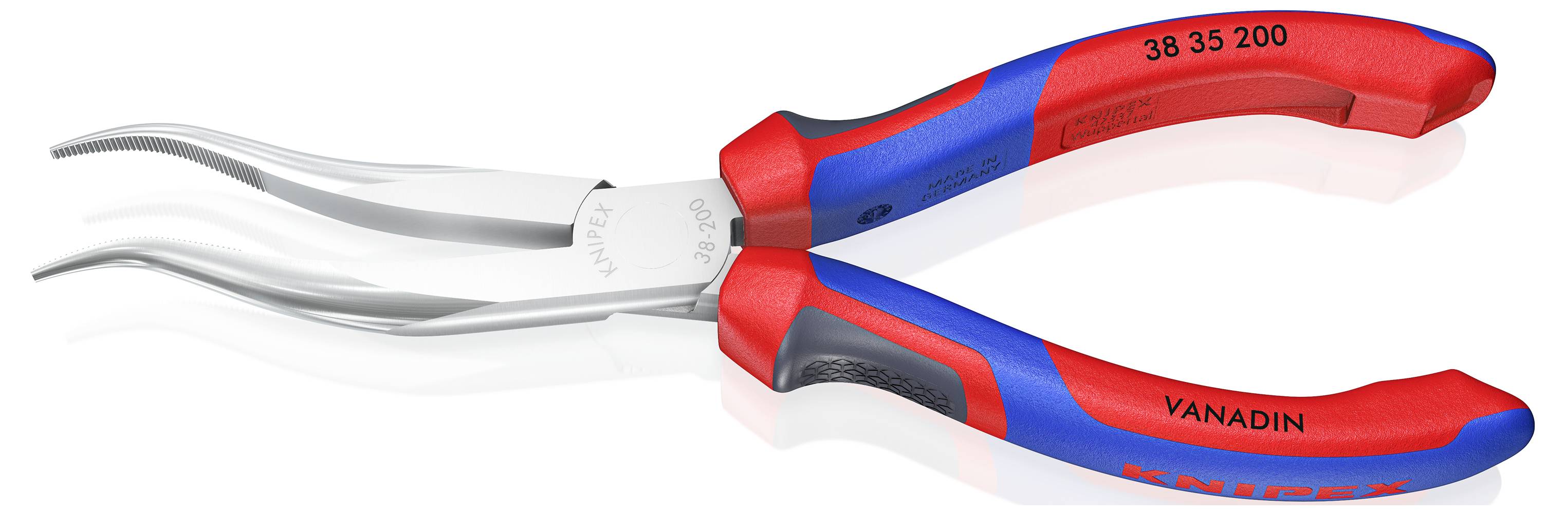 Knipex 38 35 200 Elektronik- u. Feinmechanik Flachrundzange Gerade Vanadium Elektrostahl 200 mm