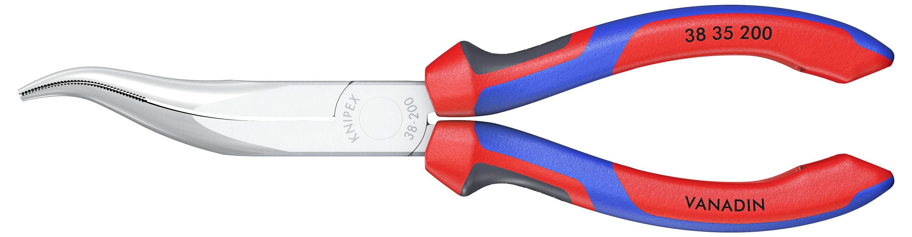 Knipex 38 35 200 Elektronik- u. Feinmechanik Flachrundzange Gerade Vanadium Elektrostahl 200 mm