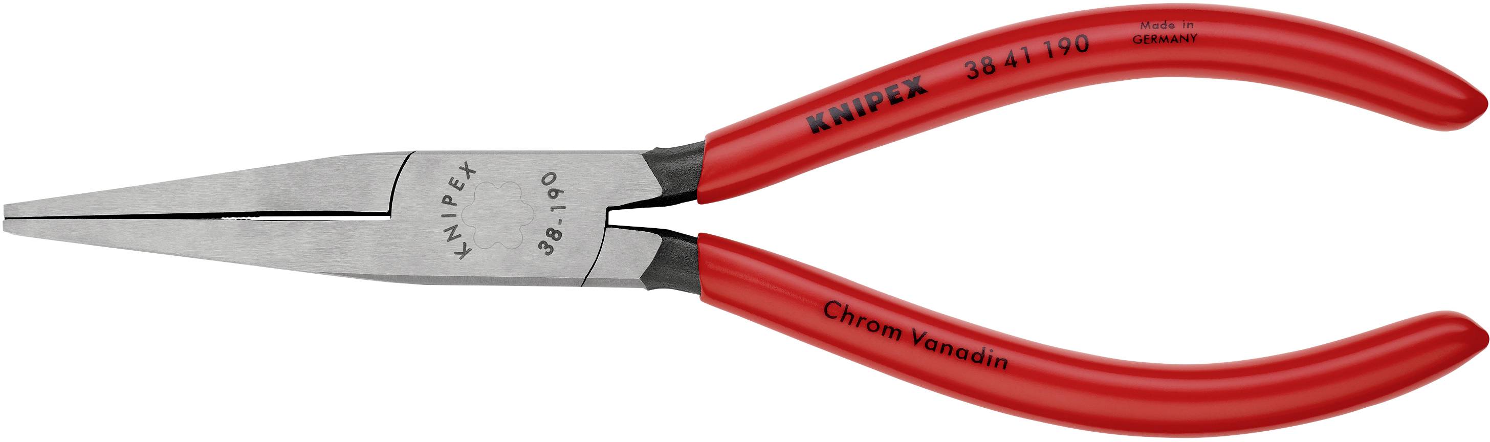 Knipex 38 41 190 Elektronik- u. Feinmechanik Flachzange Gerade Vanadium Elektrostahl 190mm