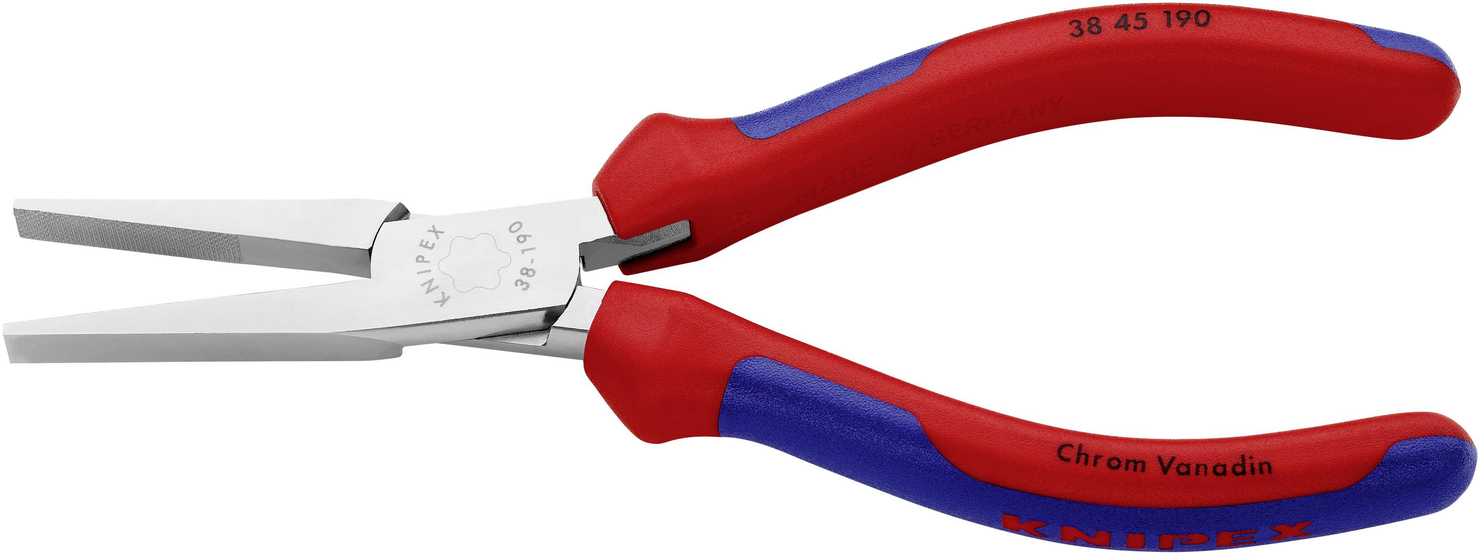 Knipex 38 45 190 Elektronik- u. Feinmechanik Flachzange Gerade Vanadium Elektrostahl 190mm