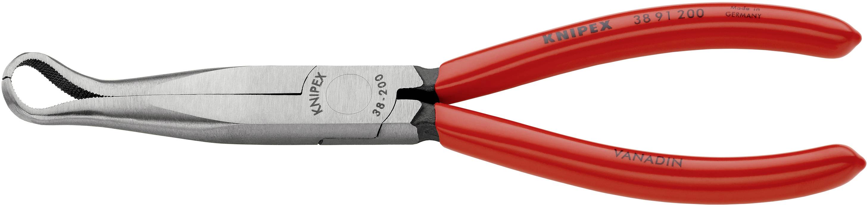 Knipex 38 91 200 Elektronik- u. Feinmechanik Flachrundzange 45° gebogen Vanadium Elektrostahl 200 mm