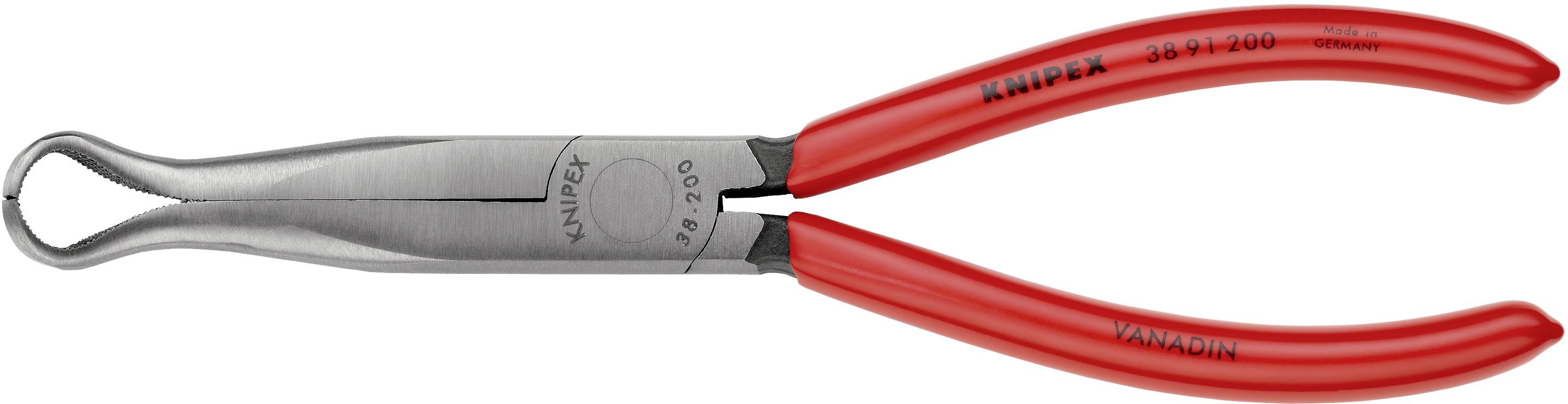 Knipex 38 91 200 Elektronik- u. Feinmechanik Flachrundzange 45° gebogen Vanadium Elektrostahl 200 mm
