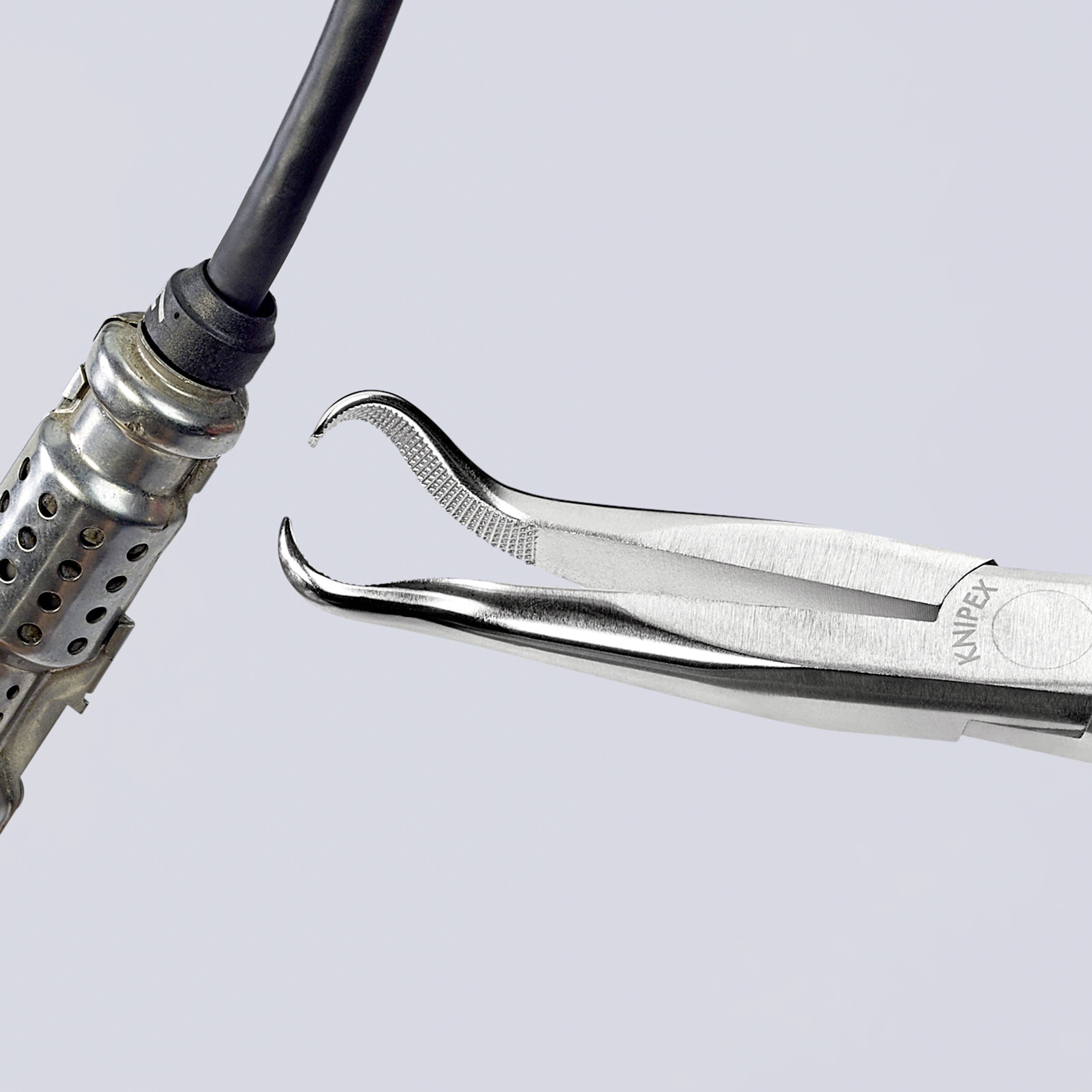 Knipex 38 95 200 Elektronik- u. Feinmechanik Flachrundzange 45° gebogen Vanadium Elektrostahl 200mm