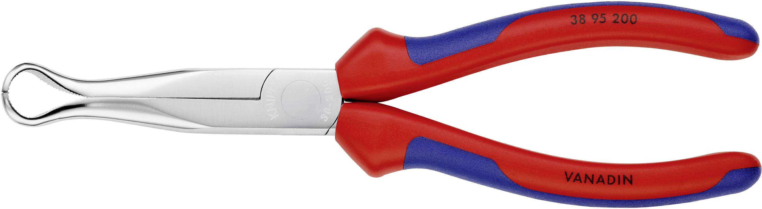 Knipex 38 95 200 Elektronik- u. Feinmechanik Flachrundzange 45° gebogen Vanadium Elektrostahl 200 mm