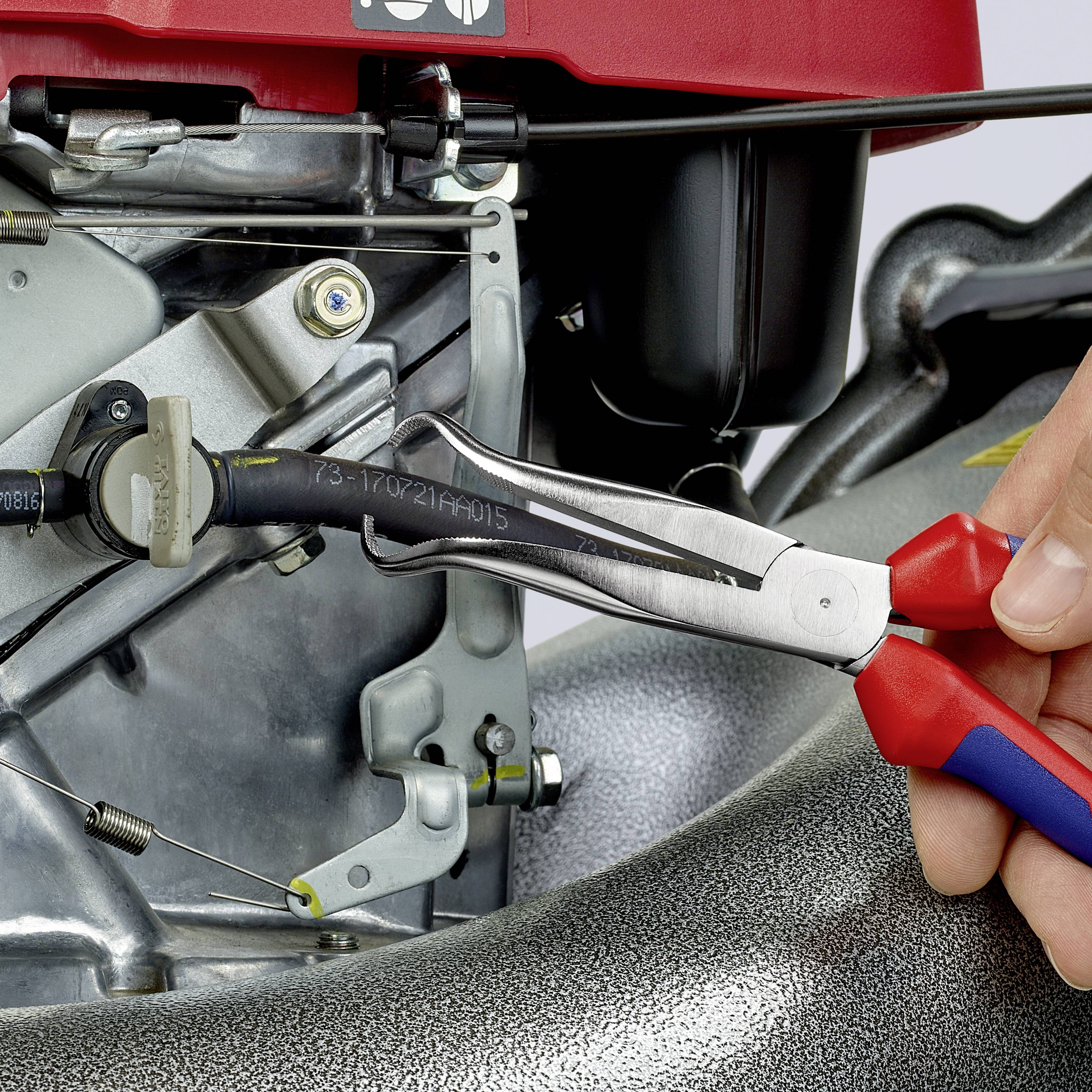 Knipex 38 95 200 Elektronik- u. Feinmechanik Flachrundzange 45° gebogen Vanadium Elektrostahl 200 mm