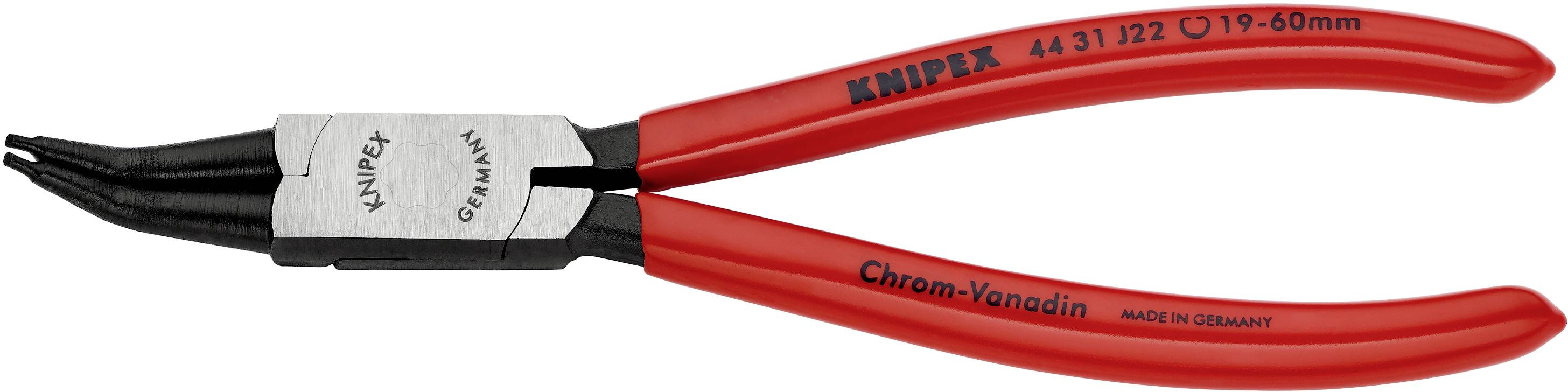 Knipex 44 31 J22 Seegeringzange Passend für (Seegeringzangen) Innenringe 19-60mm Spitzenform (Details) abgewinkelt 45°