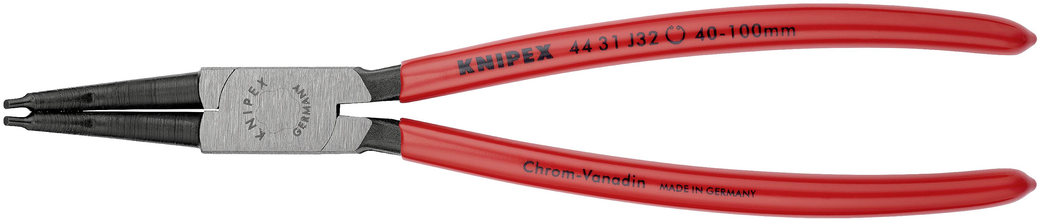 Knipex 44 31 J32 Seegeringzange Passend für (Seegeringzangen) Innenringe 40-100mm Spitzenform (Details) abgewinkelt 45°
