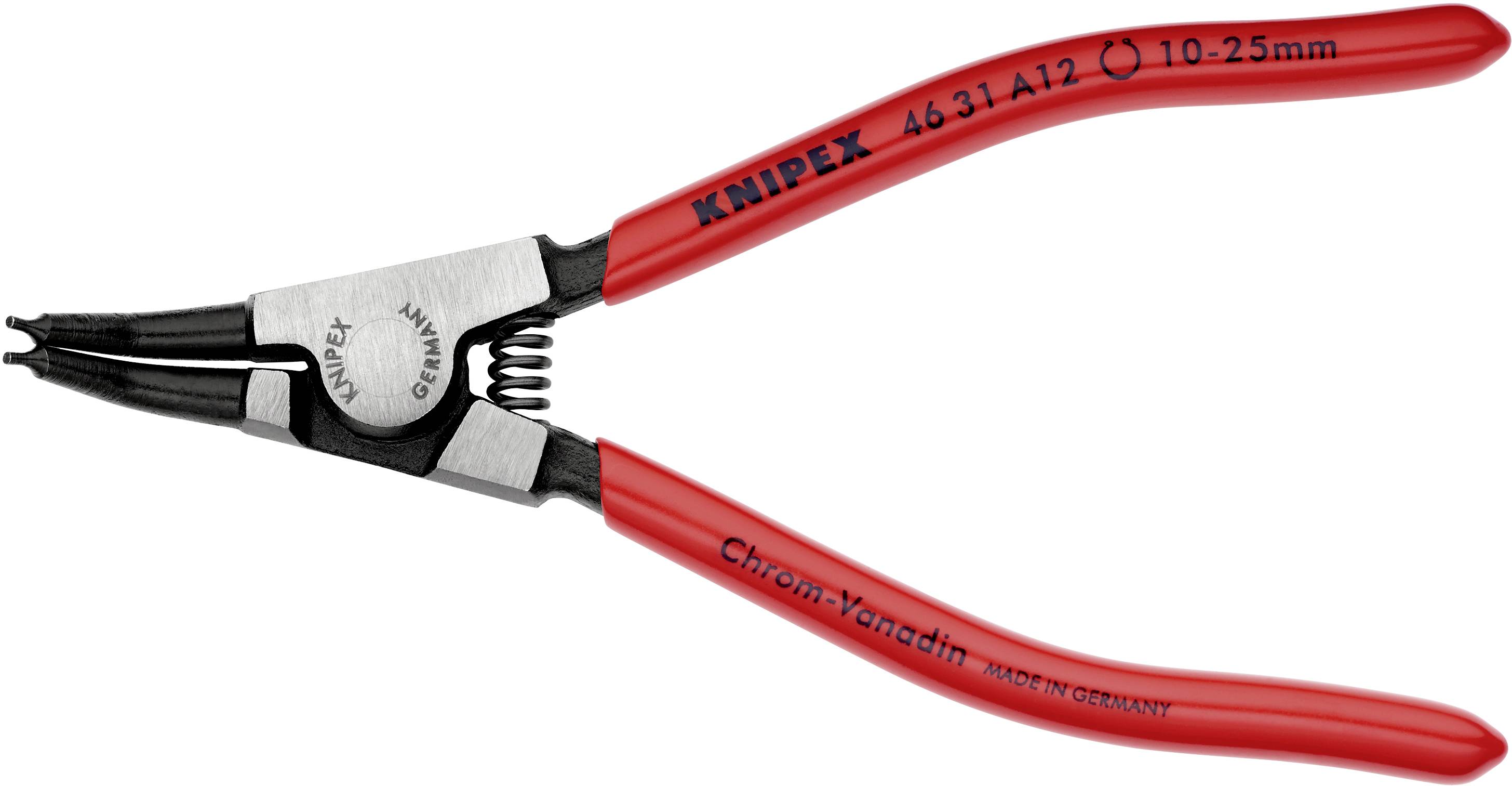 Knipex 46 31 A12 Seegeringzange Passend für (Seegeringzangen) Außenringe 10-25 mm Spitzenform (Details) abgewinkelt 45°