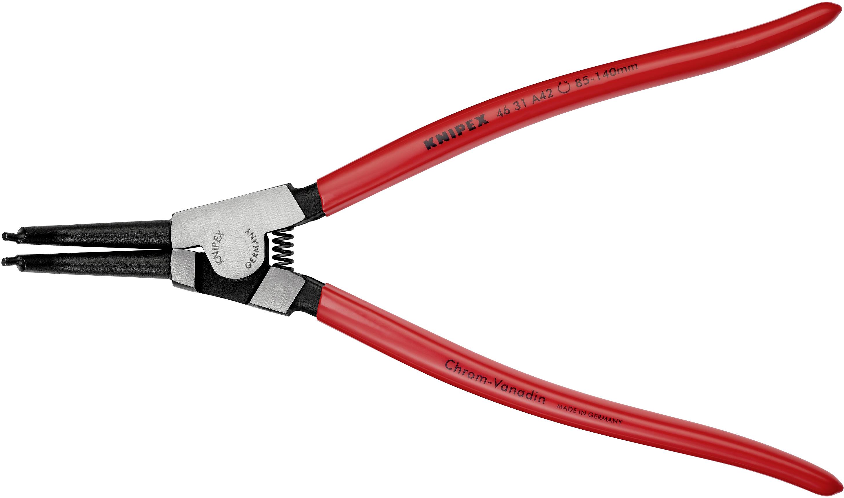 Knipex 46 31 A42 Seegeringzange Passend für (Seegeringzangen) Außenringe 85-140 mm Spitzenform (Details) abgewinkelt 45°