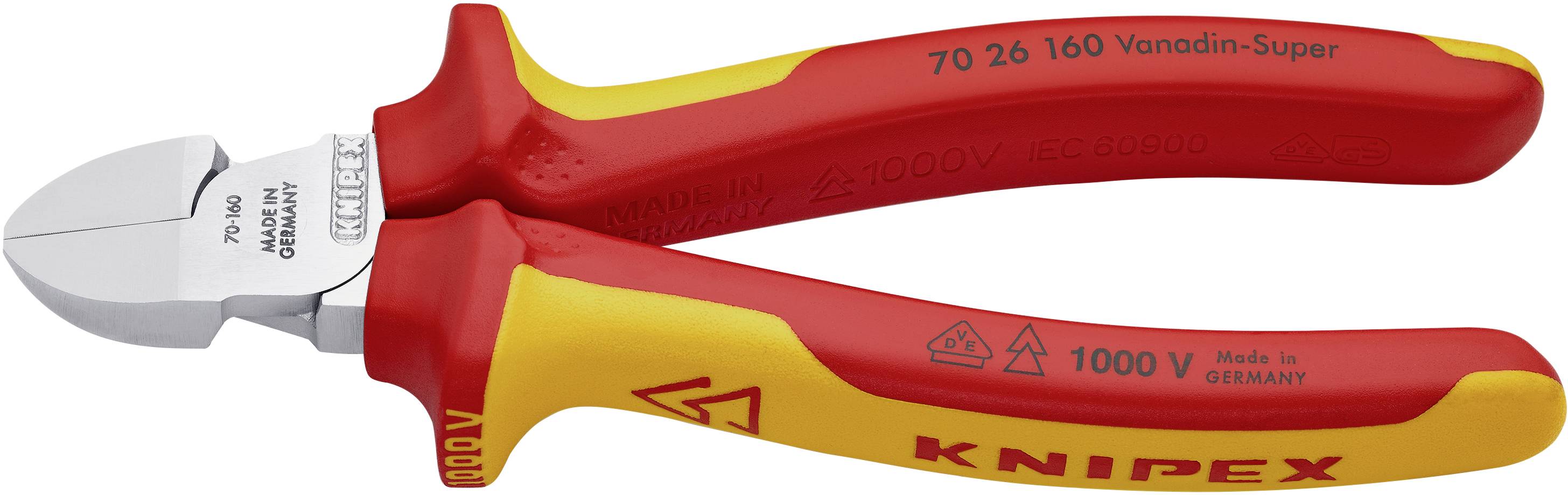 Knipex 70 26 160 VDE Seitenschneider mit Facette 160 mm