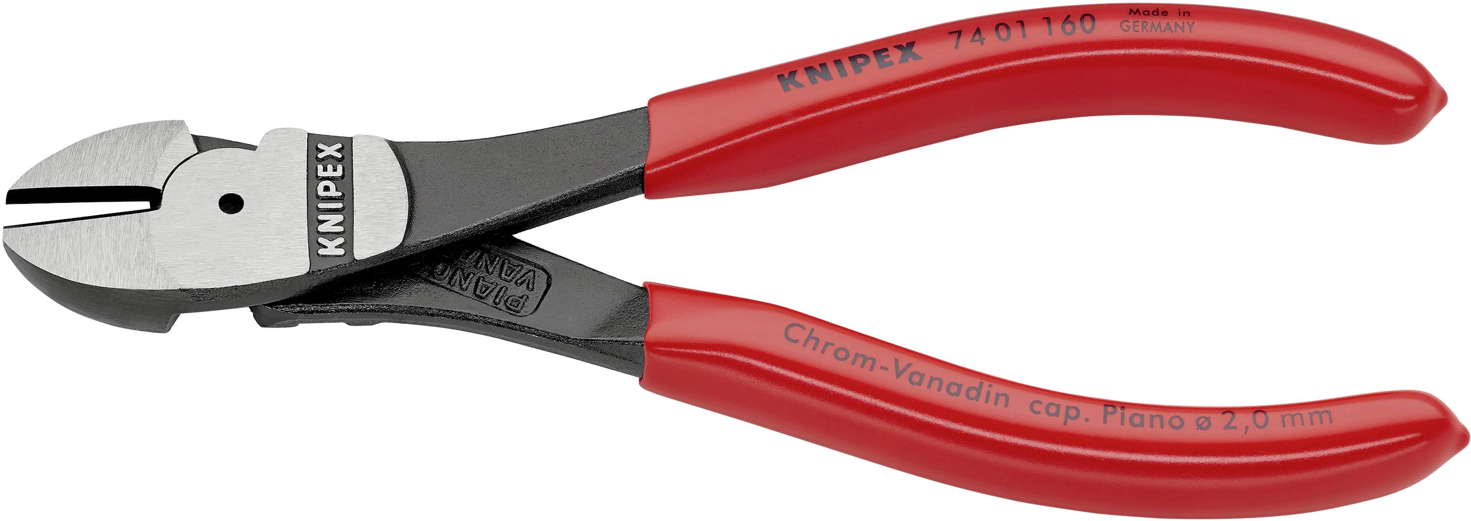 Knipex 74 01 160 Werkstatt Kraft-Seitenschneider mit Facette 160 mm