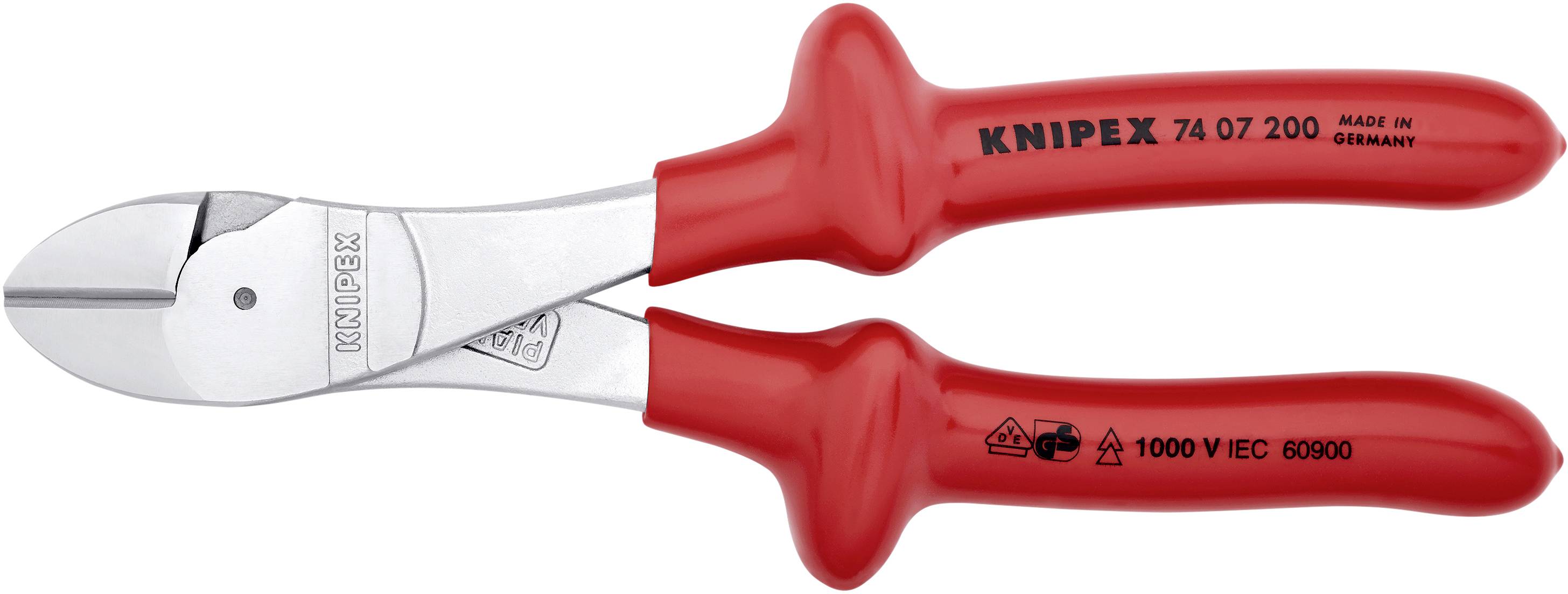 Knipex 74 07 200 VDE Kraft-Seitenschneider mit Facette 200mm
