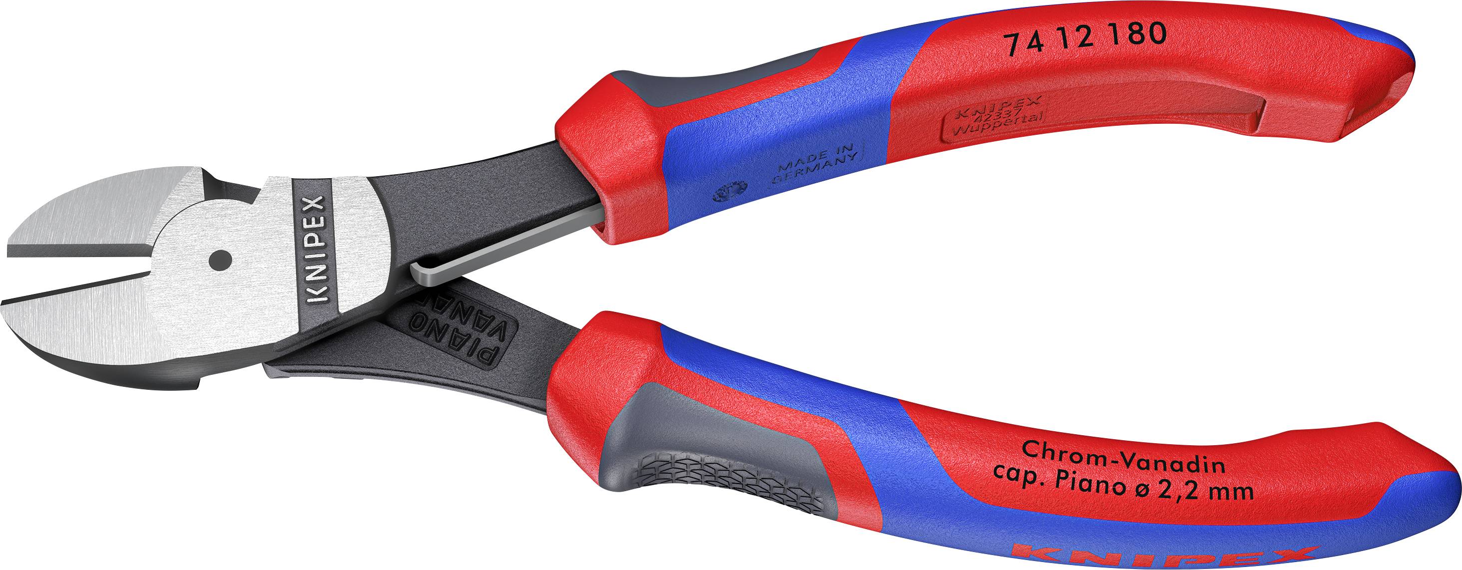 Knipex 74 12 180 Werkstatt Kraft-Seitenschneider mit Facette 180mm