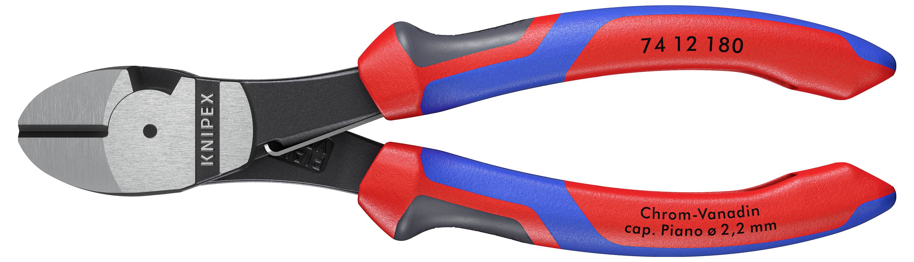 Knipex 74 12 180 Werkstatt Kraft-Seitenschneider mit Facette 180mm