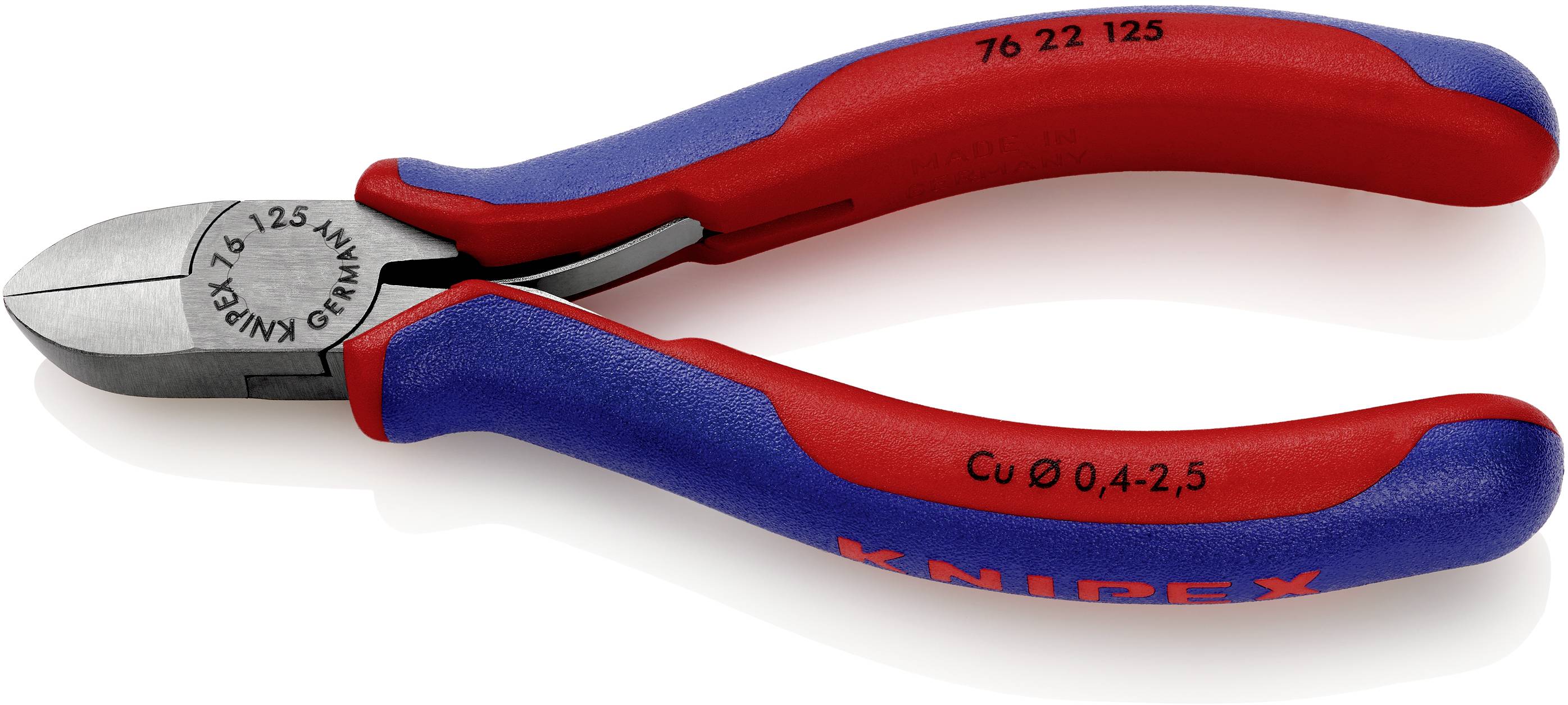 Knipex 76 22 125 Elektronik- u. Feinmechanik Seitenschneider ohne Facette 125 mm