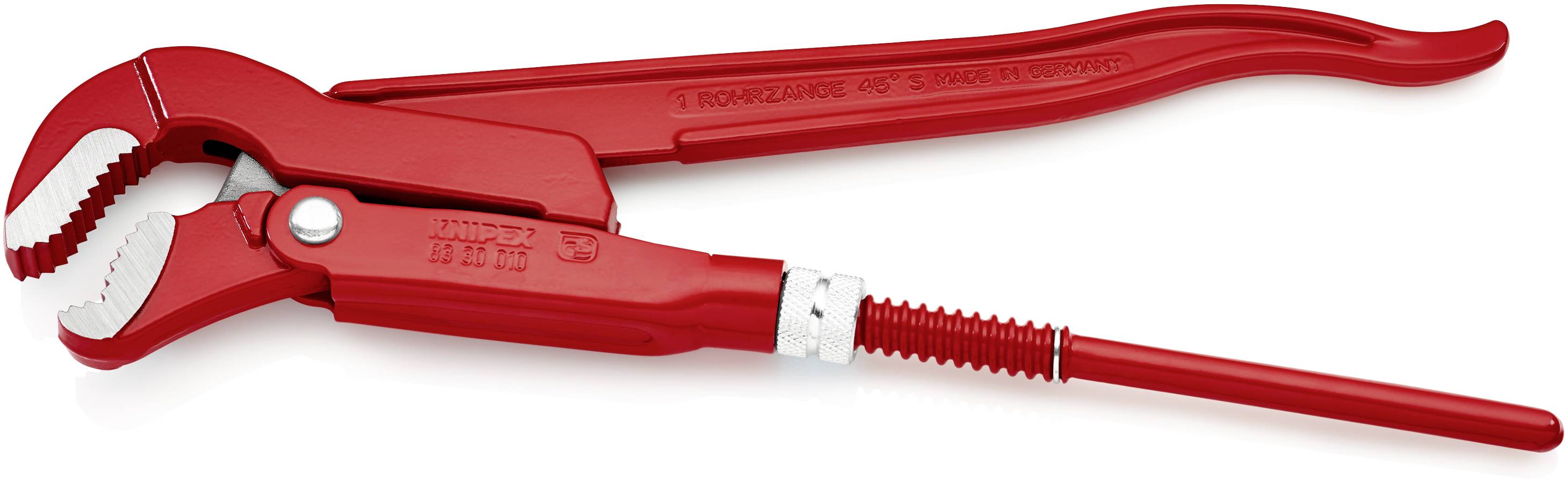 Rothenberger Industrial Eckrohrzange 45° (1″, Länge: 325 Mm, Rot