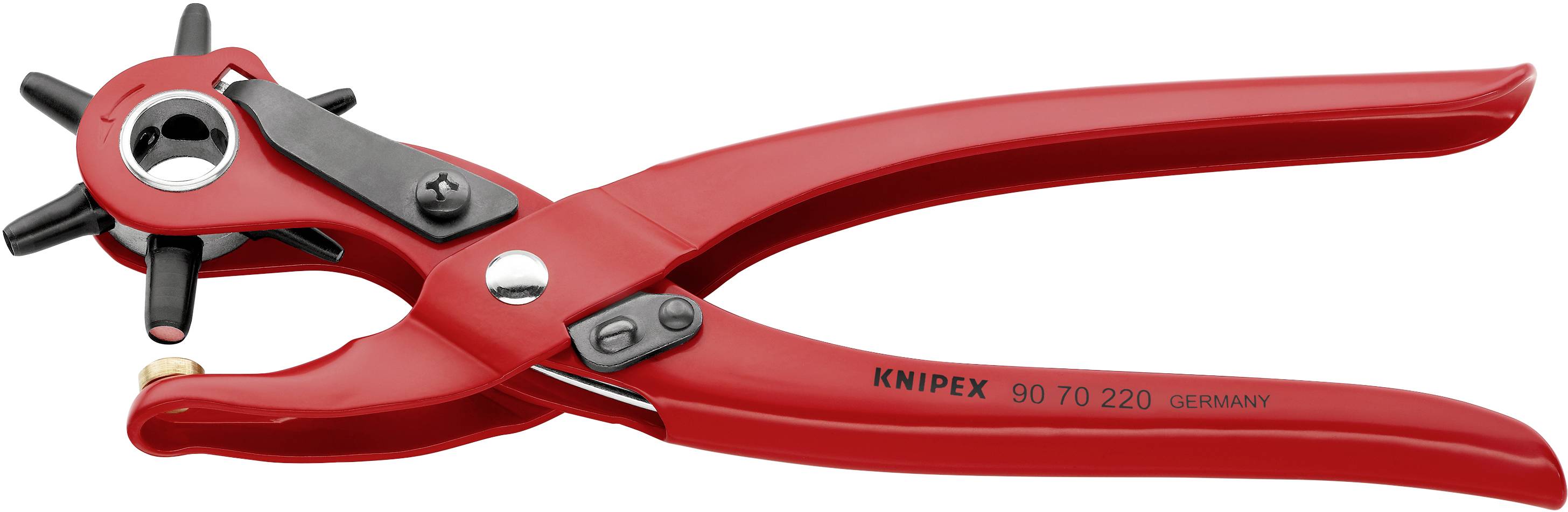 Knipex 90 70 220 Revolverlochzange 2 mm, 2.5 mm, 3 mm, 3.5 mm, 4 mm, 5mm 220mm 1St.