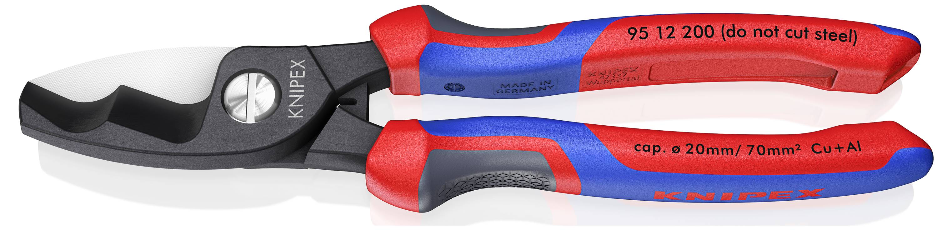 Knipex 95 12 200 Kabelschere Geeignet für (Abisoliertechnik) Alu- und Kupferkabel, ein- und mehrdrähtig 20mm 70mm² 2
